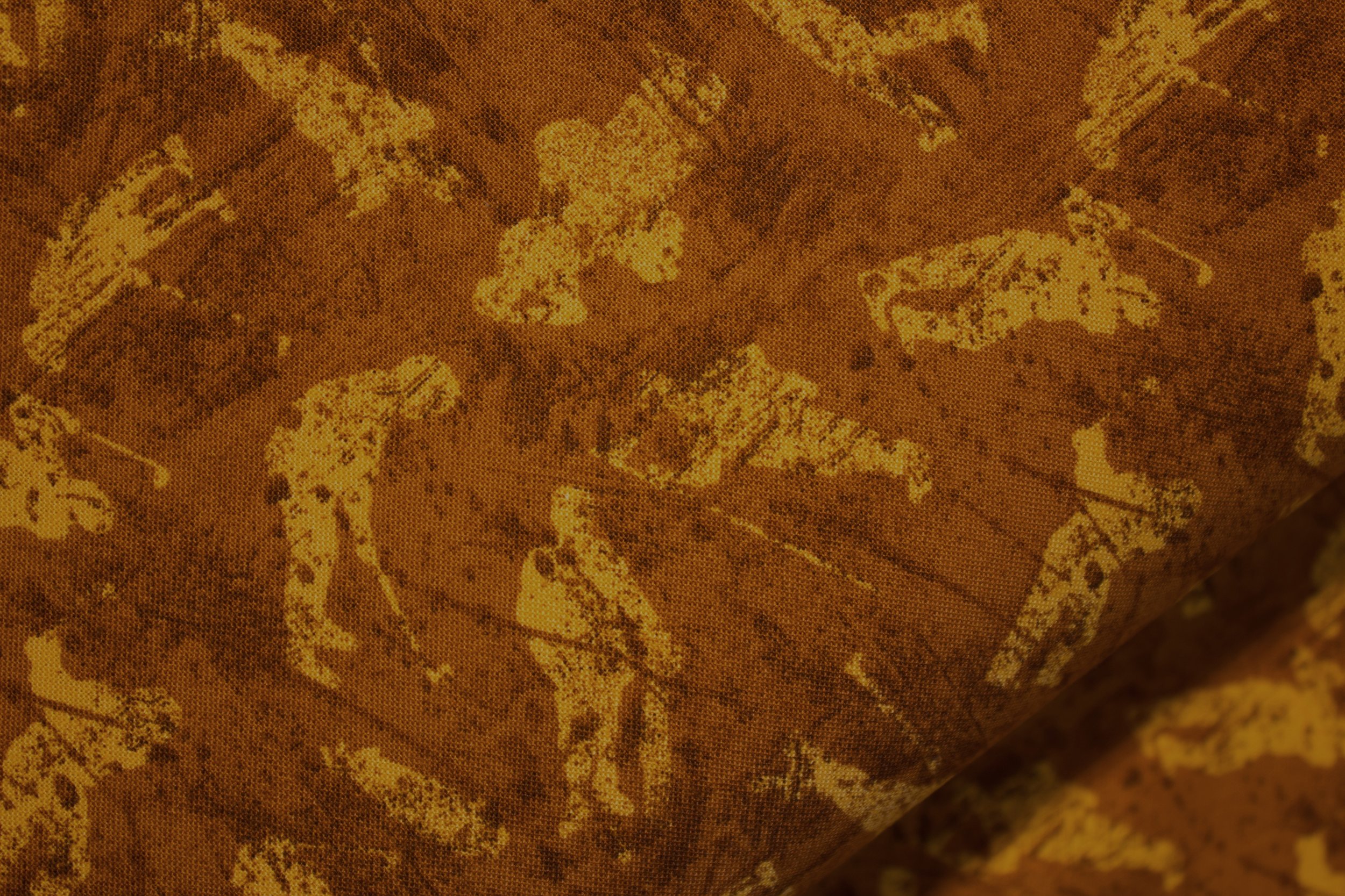 Tee Time - Silhouettes on Brown - for Fabri-Quilt