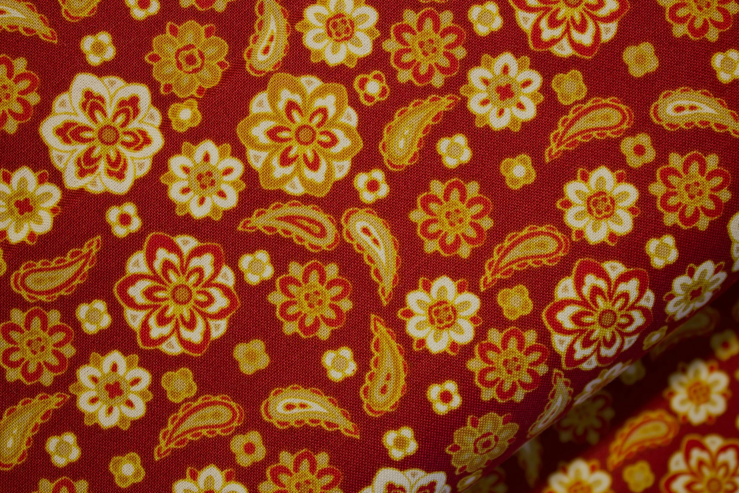 MacKenzie Collection - Floral on Maroon - for Fabri-Quilt