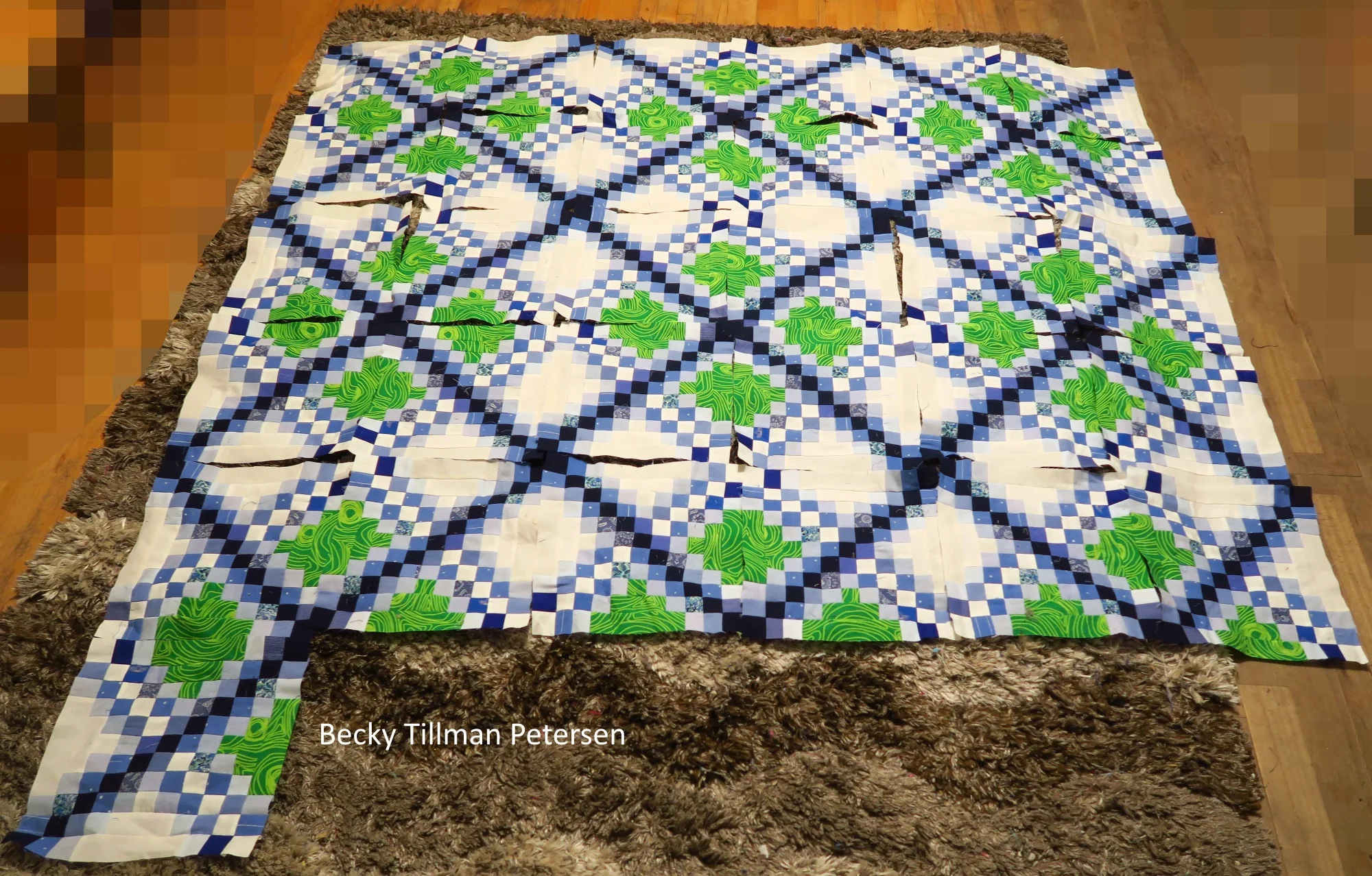 After I made some of the blocks, I couldn't wait to see what they looked like in the top - because as individual blocks, they didn't look like much. But as usual with the double and triple Irish chains, when you start putting them together, "magic" …