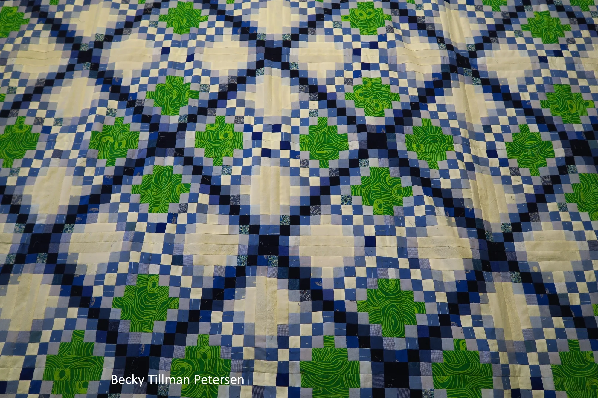 "Triple Irish Delight" - upcycled blues # 7 top finished