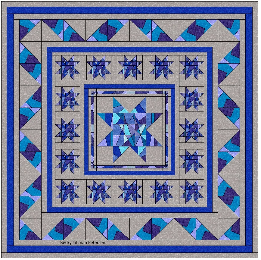 This center star is 24" square.