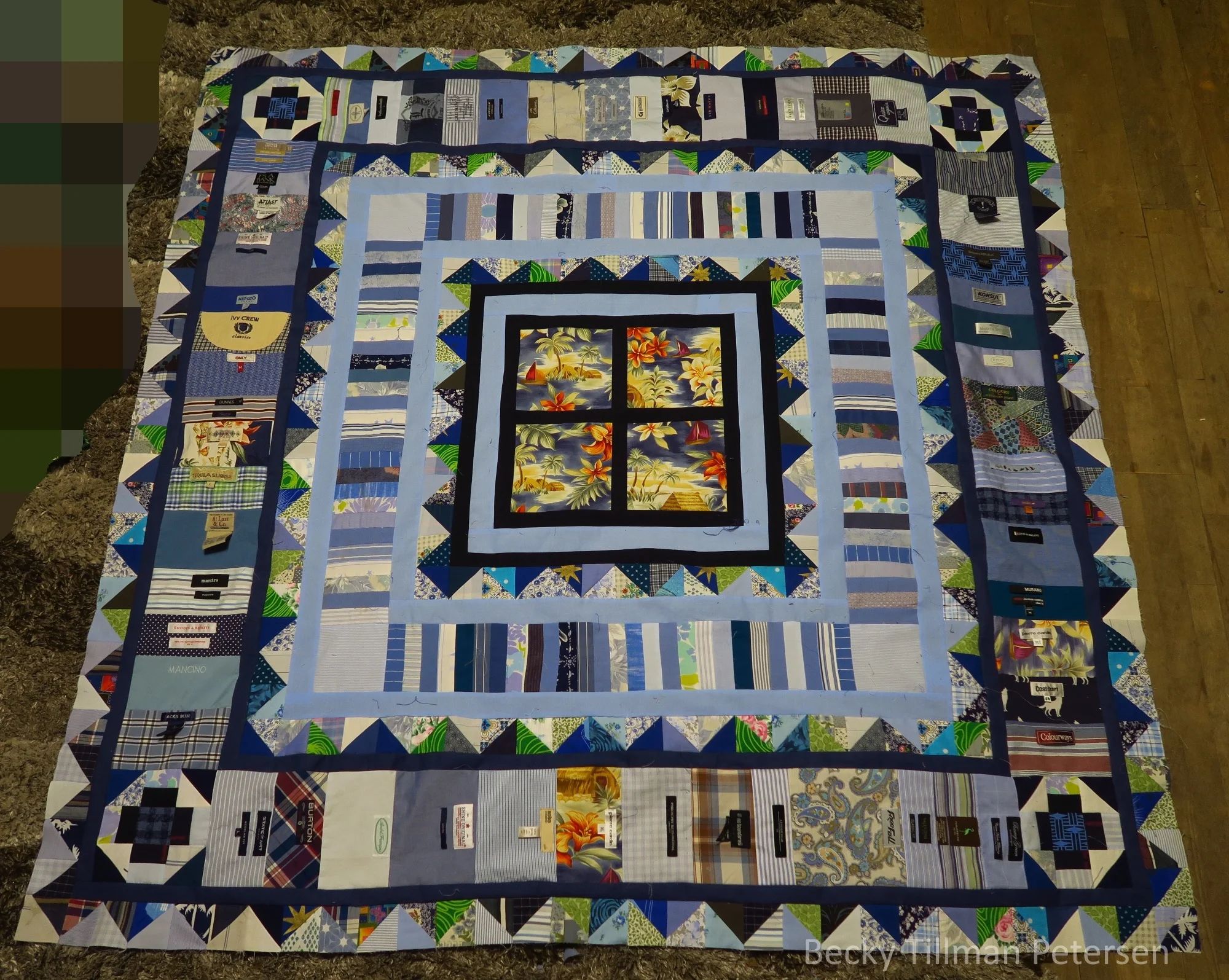 At this point it is 62"x62". 