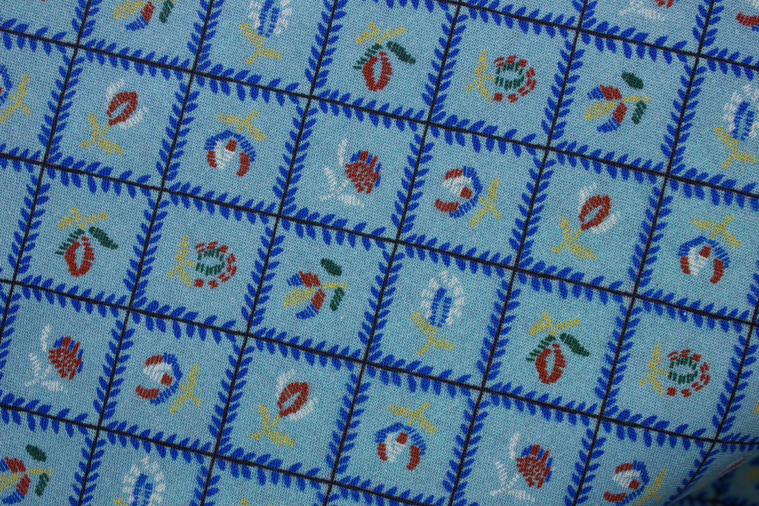 Germany Flower Vines on Blue by Mary Fons