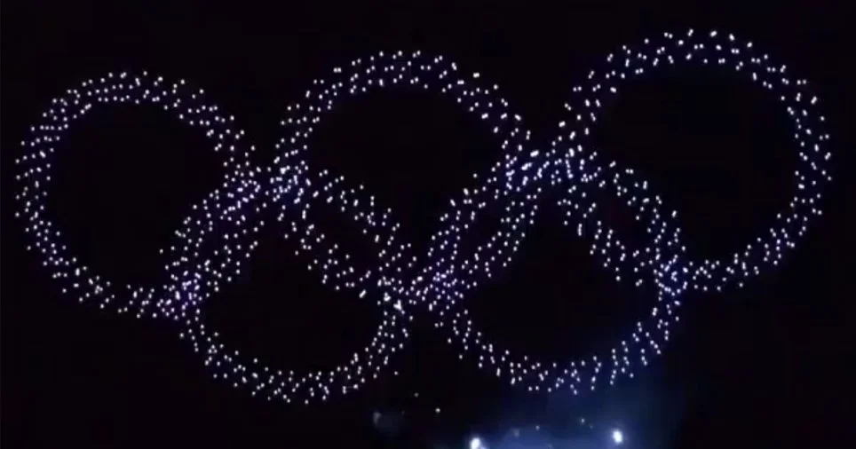 photo from google - these are drones forming the rings. Over 1,200 of them! Part of the opening ceremony which we were able to watch live because it was going on at noon - 2 pm our time.