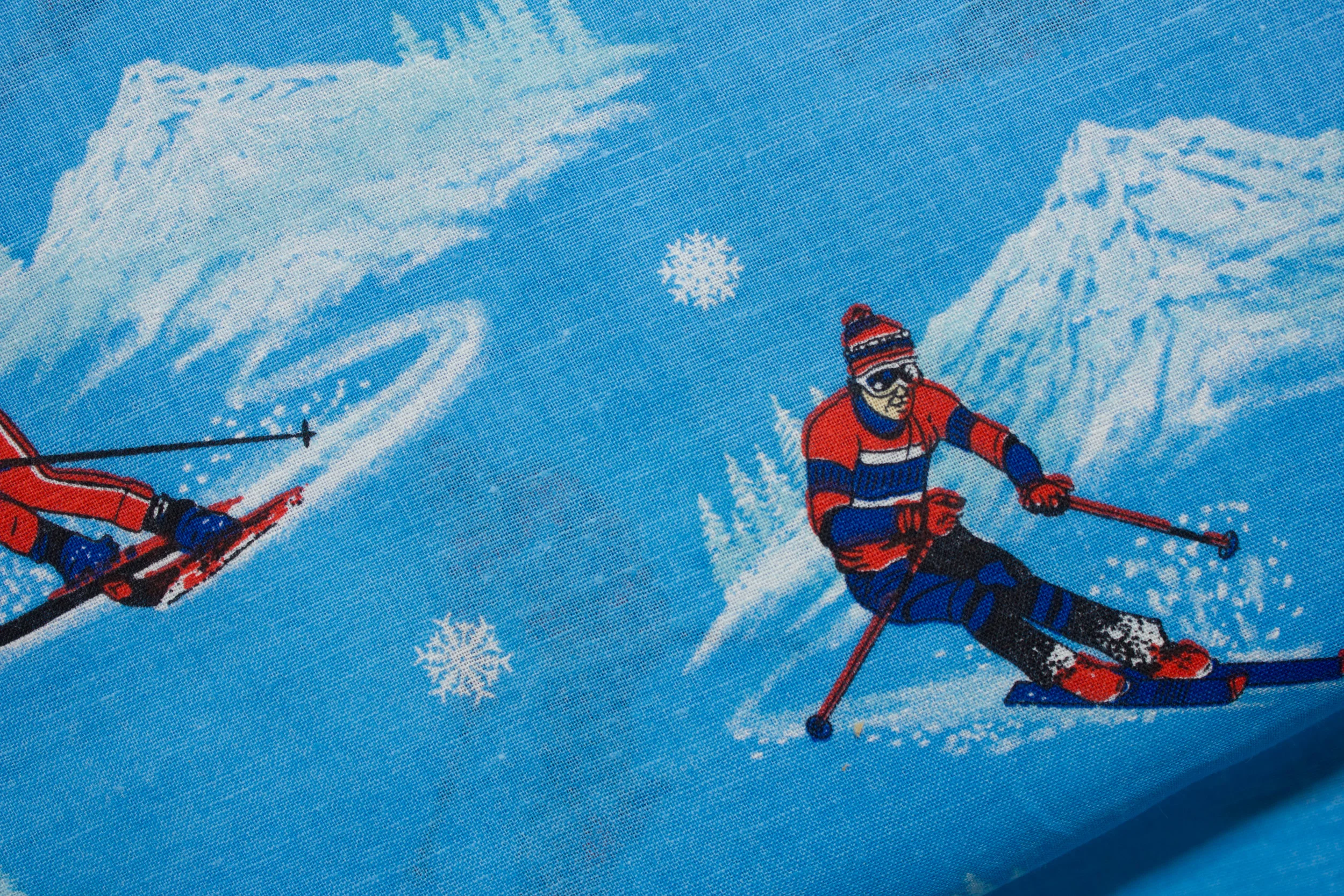 Downhill Skiing on Ice Blue