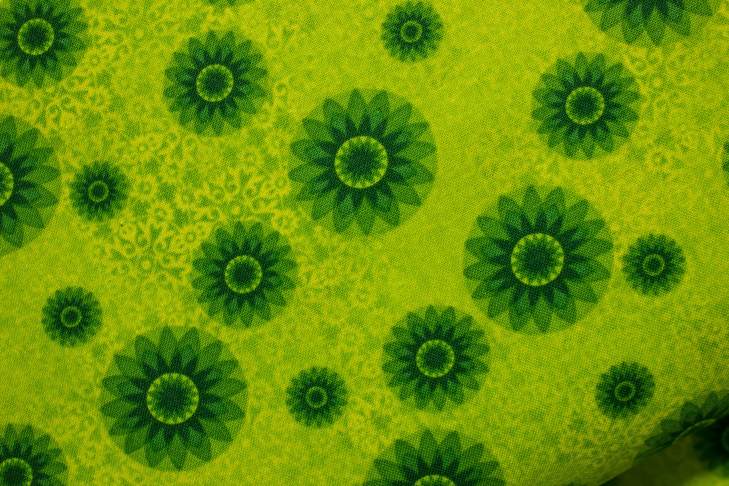 Calypso: Tossed Green Starburst on Lime for Paintbrush Studio
