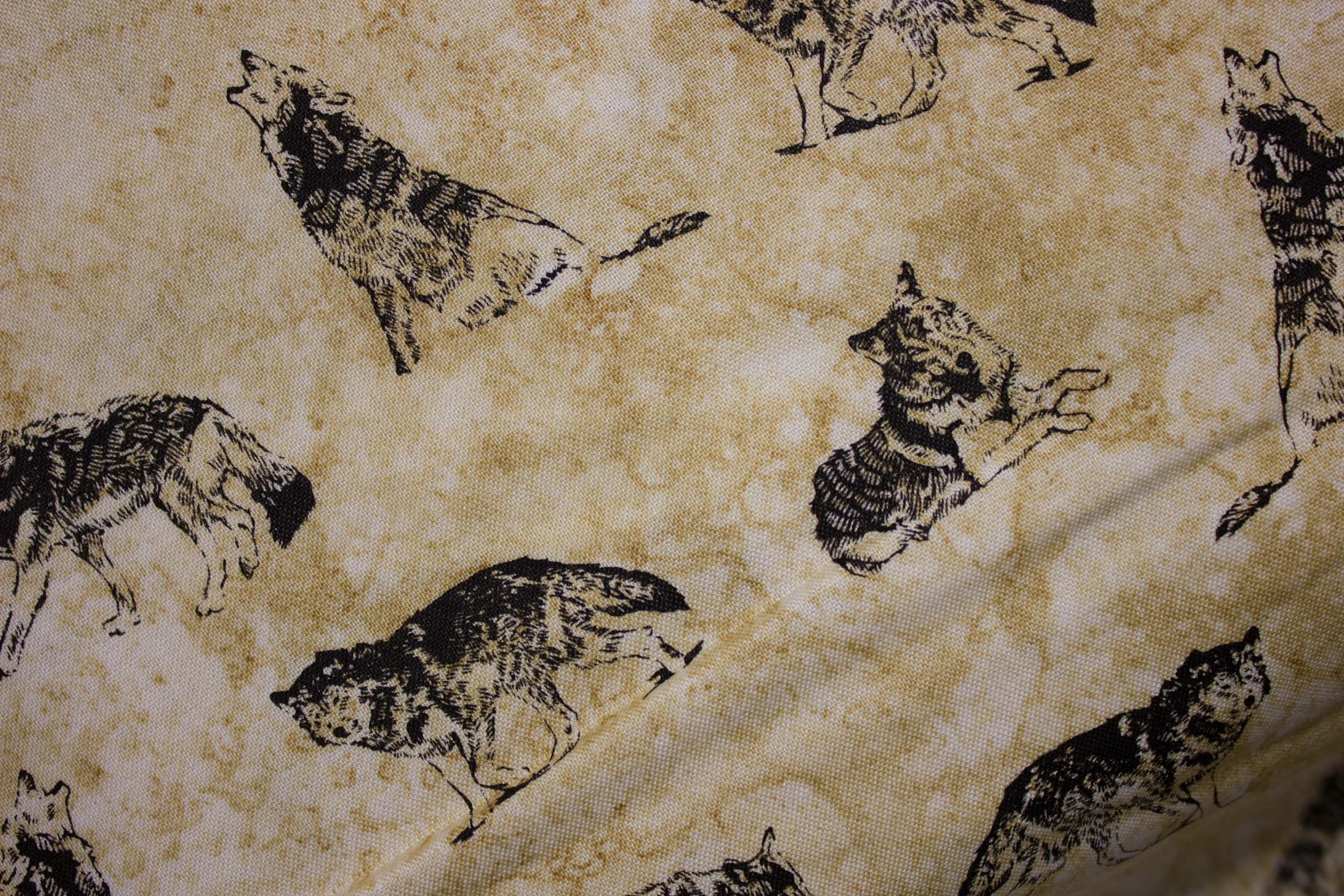 Marblehead Manor: Wolves on Cream by Ro Gregg for Paintbrush Studio