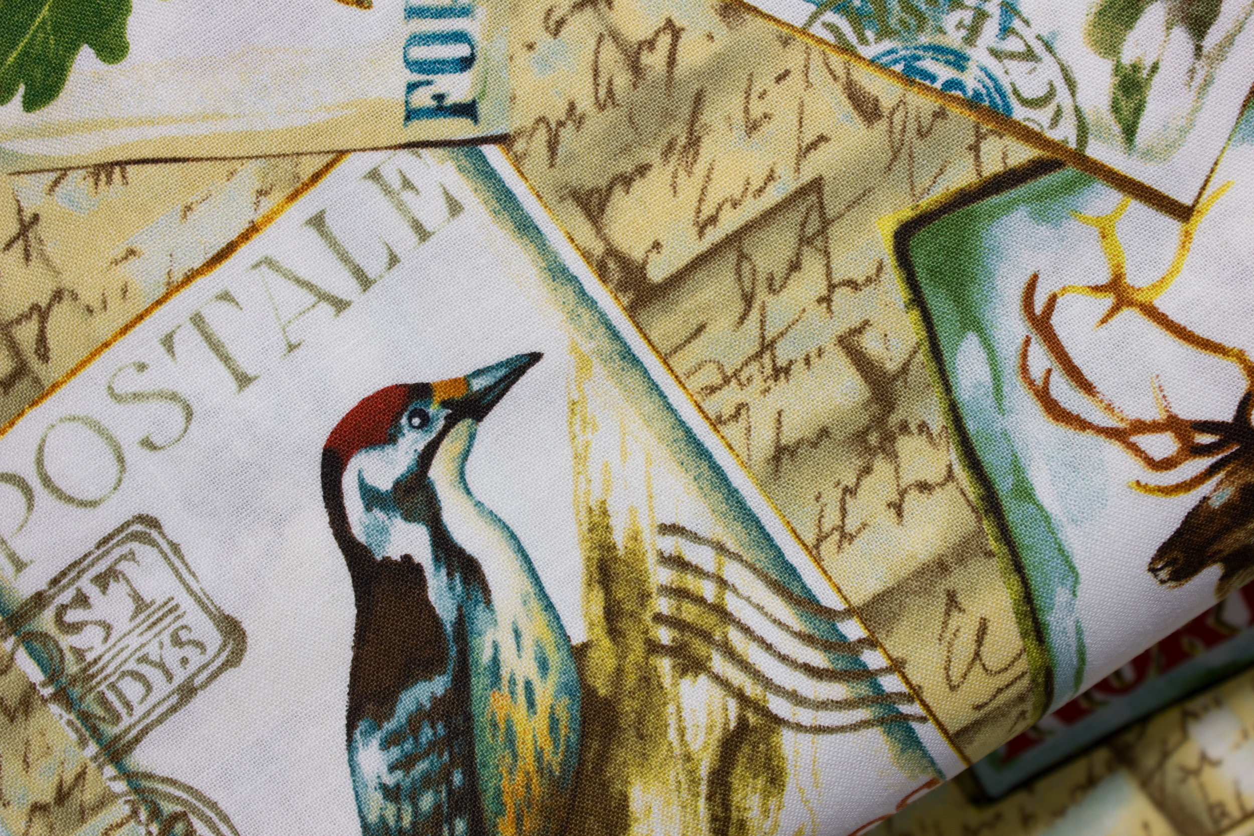 Fall Retreat Postcards with Owls, Bear, Elk, Moose, Grouse, Woodpeckers, and More by Fabri-Quilt