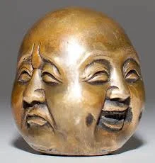 Polish culture embraces sectioning off emotions to their respective locations. Picture of the two-faced man 