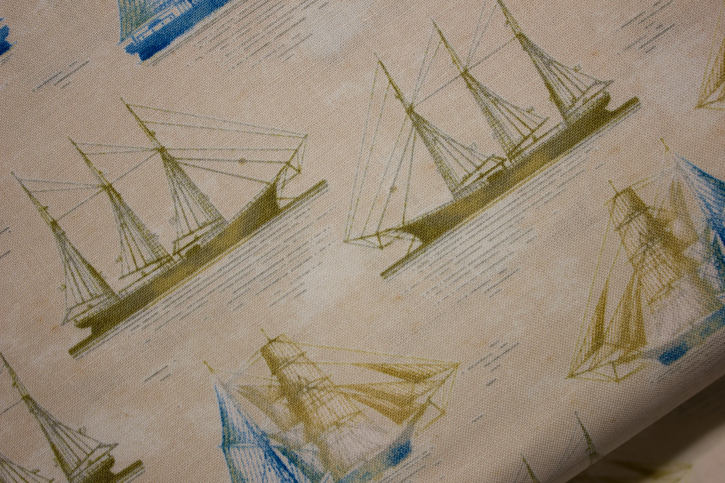 Tan or Cream Background Sailing Ships: Tall Ships for Windham Fabrics