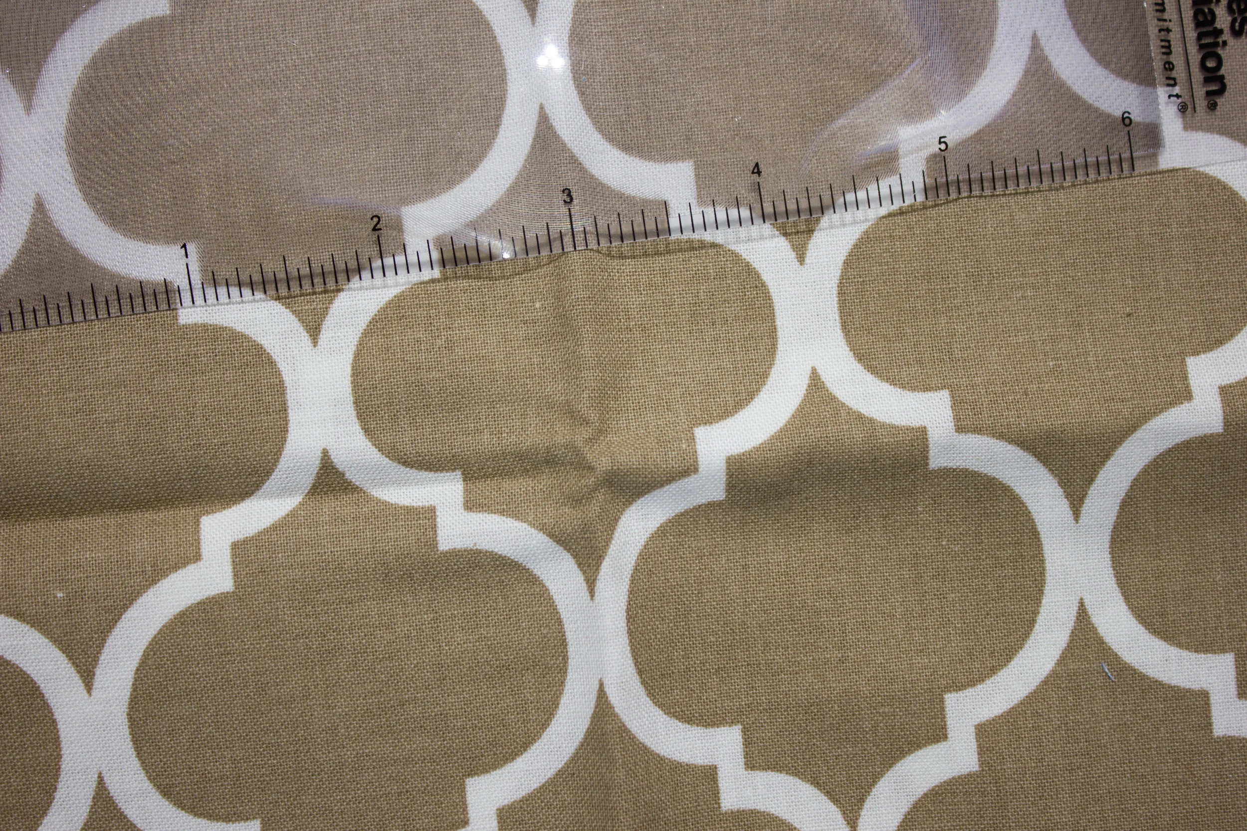 Large White Quatrefoil on Taupe - Single Fat Quarter