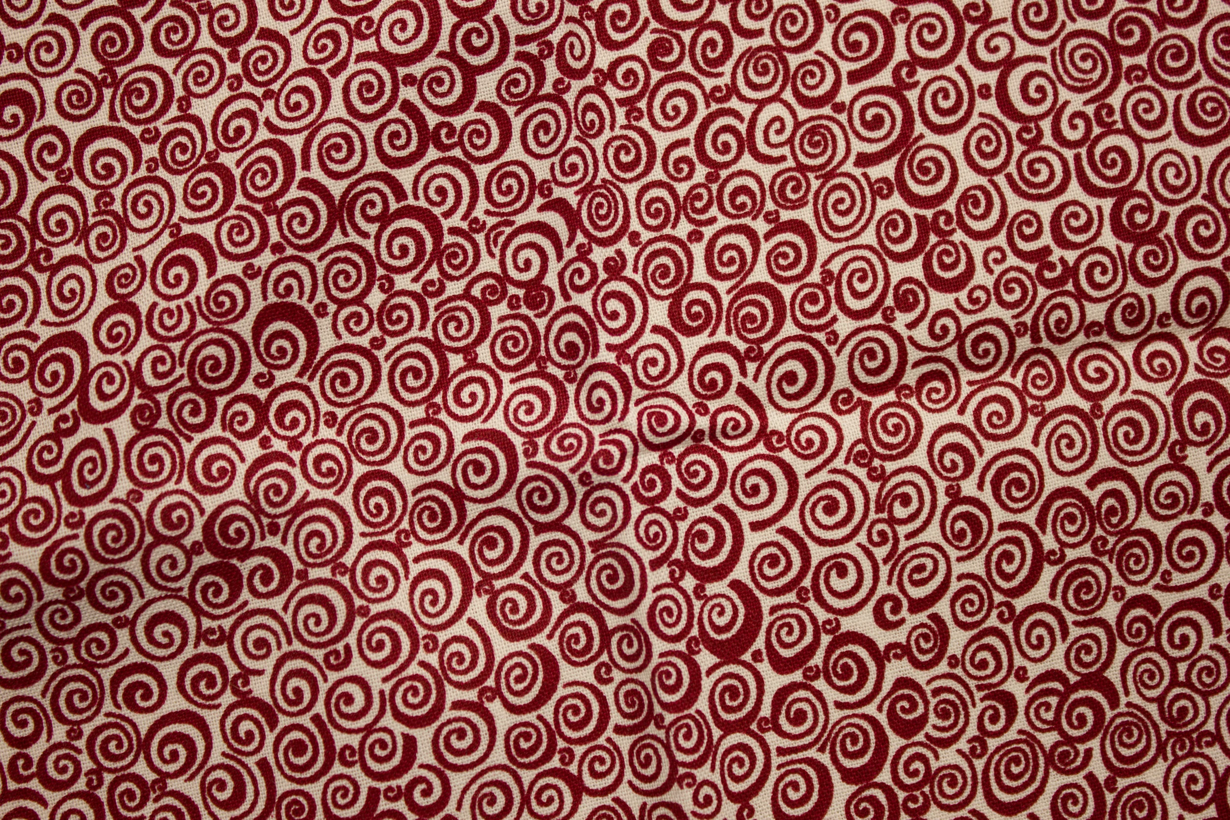 Burgundy Swirls on White - Single Fat Quarter