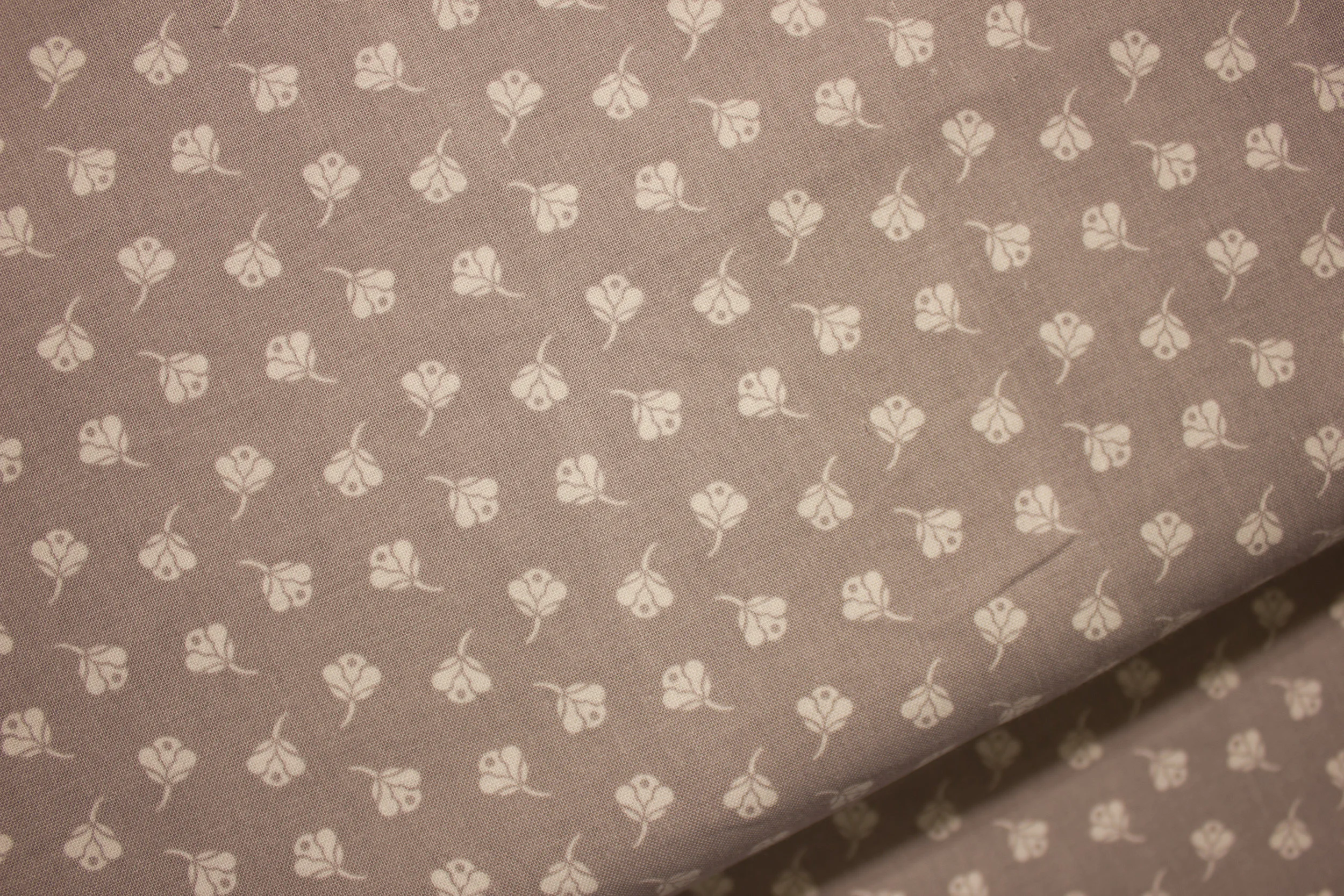 Gray with White Flower Buds: Flit and Bloom for Riley Blake