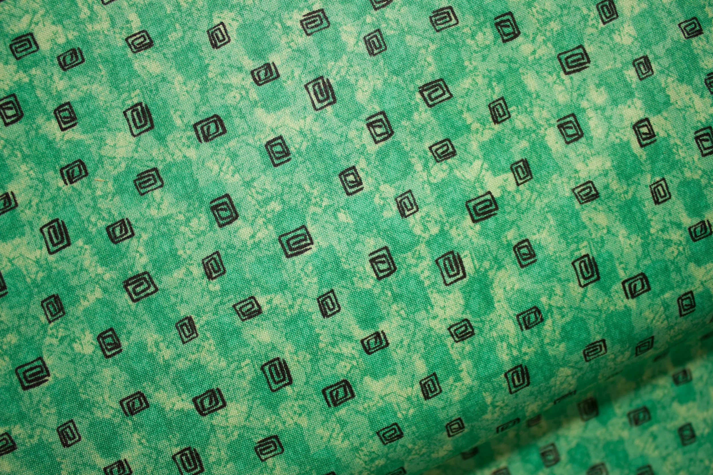 Green with Black Small Mazes: Calypso for Quilting Treasures