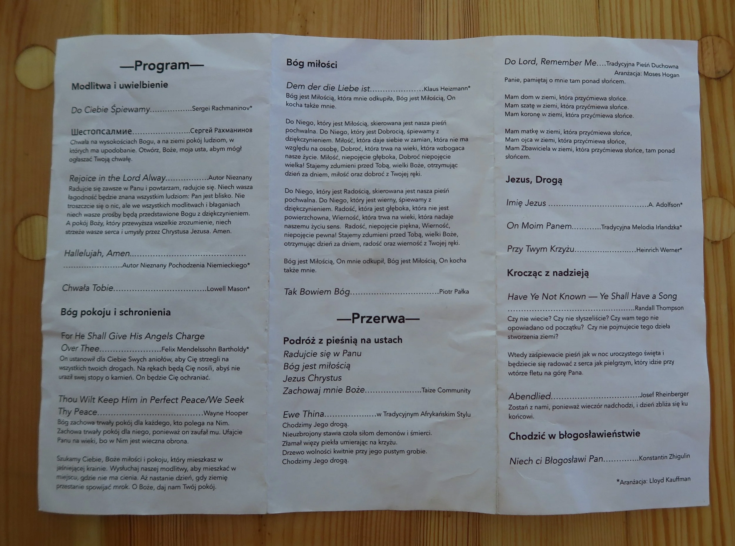 I know the vast majority of you can't read this, but they translated all the songs that were not tin Polish into Polish for the audience.
