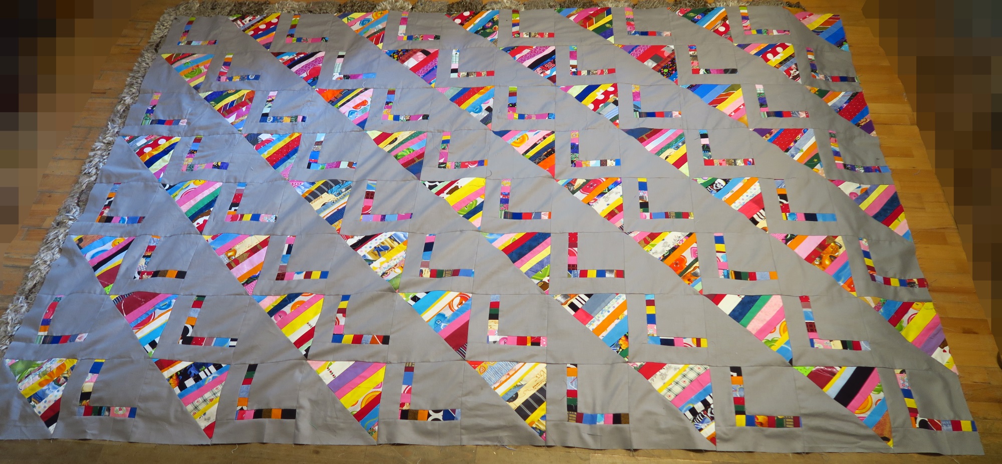 Right now the top is finished at 12 blocks across and 8 blocks down. I want it to be a 12x13 layout.