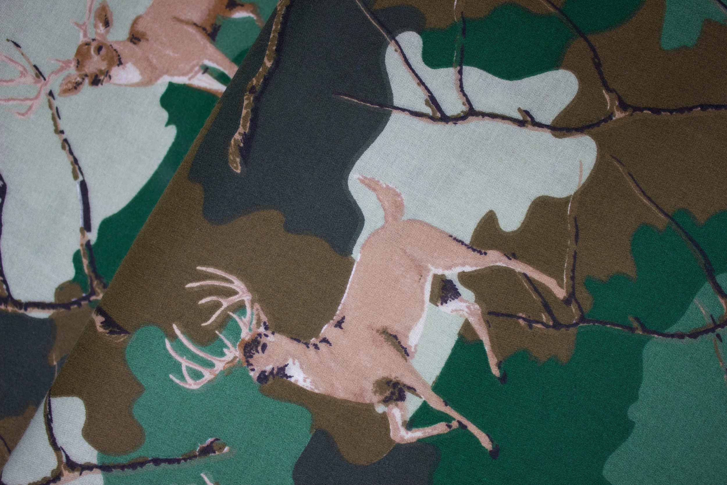 Deer on Camo with Random Branches