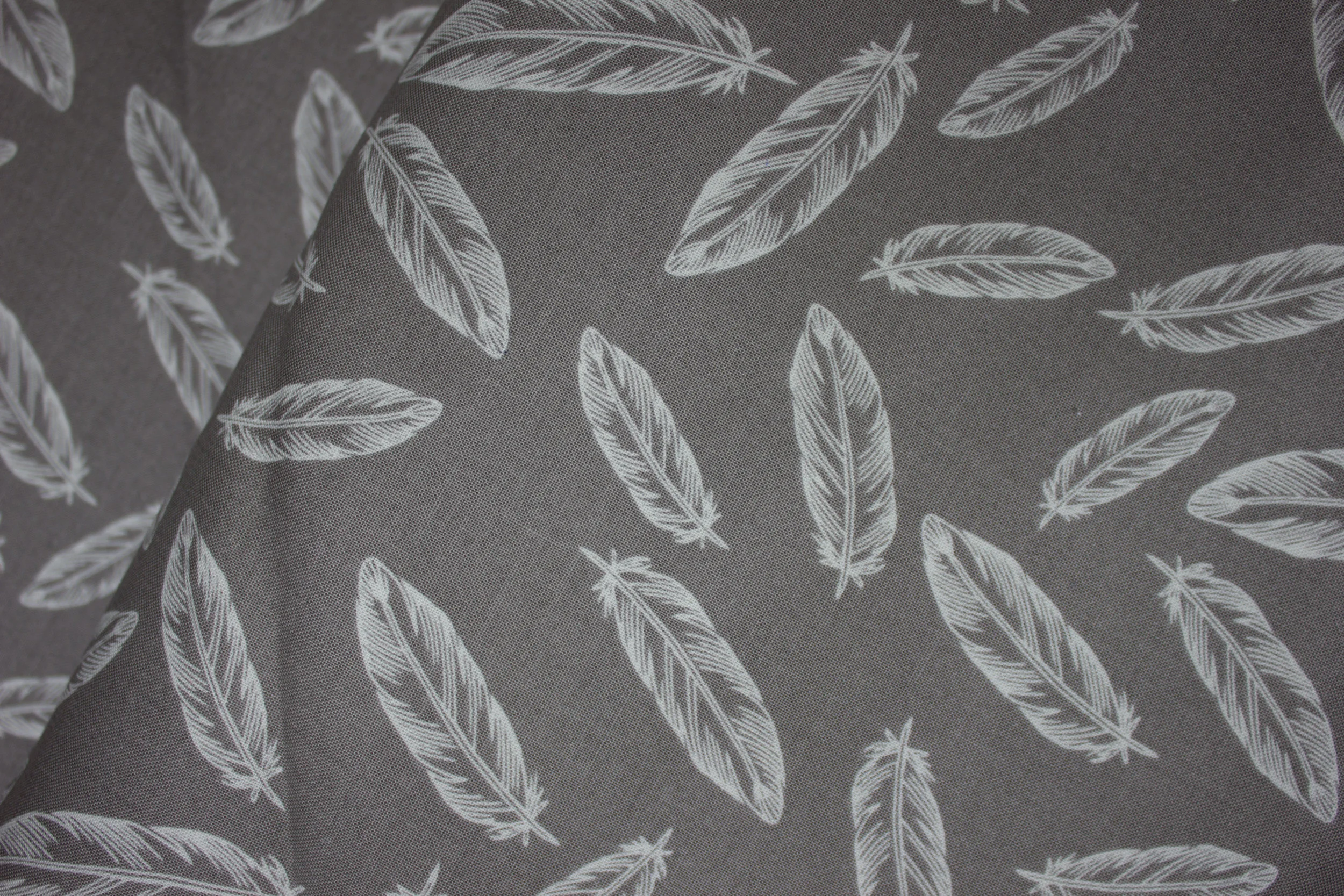 White Feathers on Gray - by Simple Simon & Company for Riley Blake
