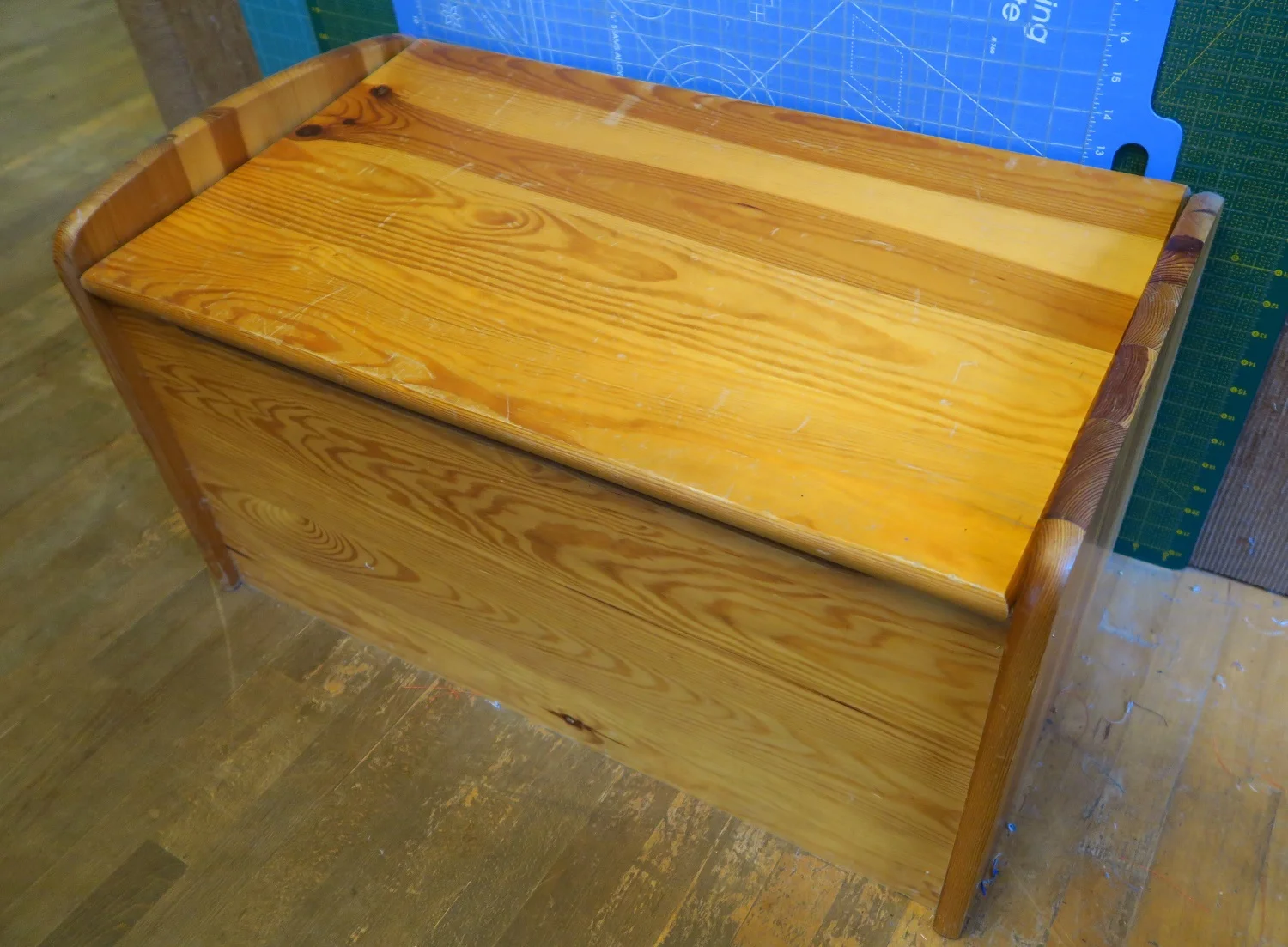 This is the wooden chest that held the strips - I had it filled with "stuff" that was then forgotten, or sort of forgotten about. I have since cleaned it out and put other stuff in there! 