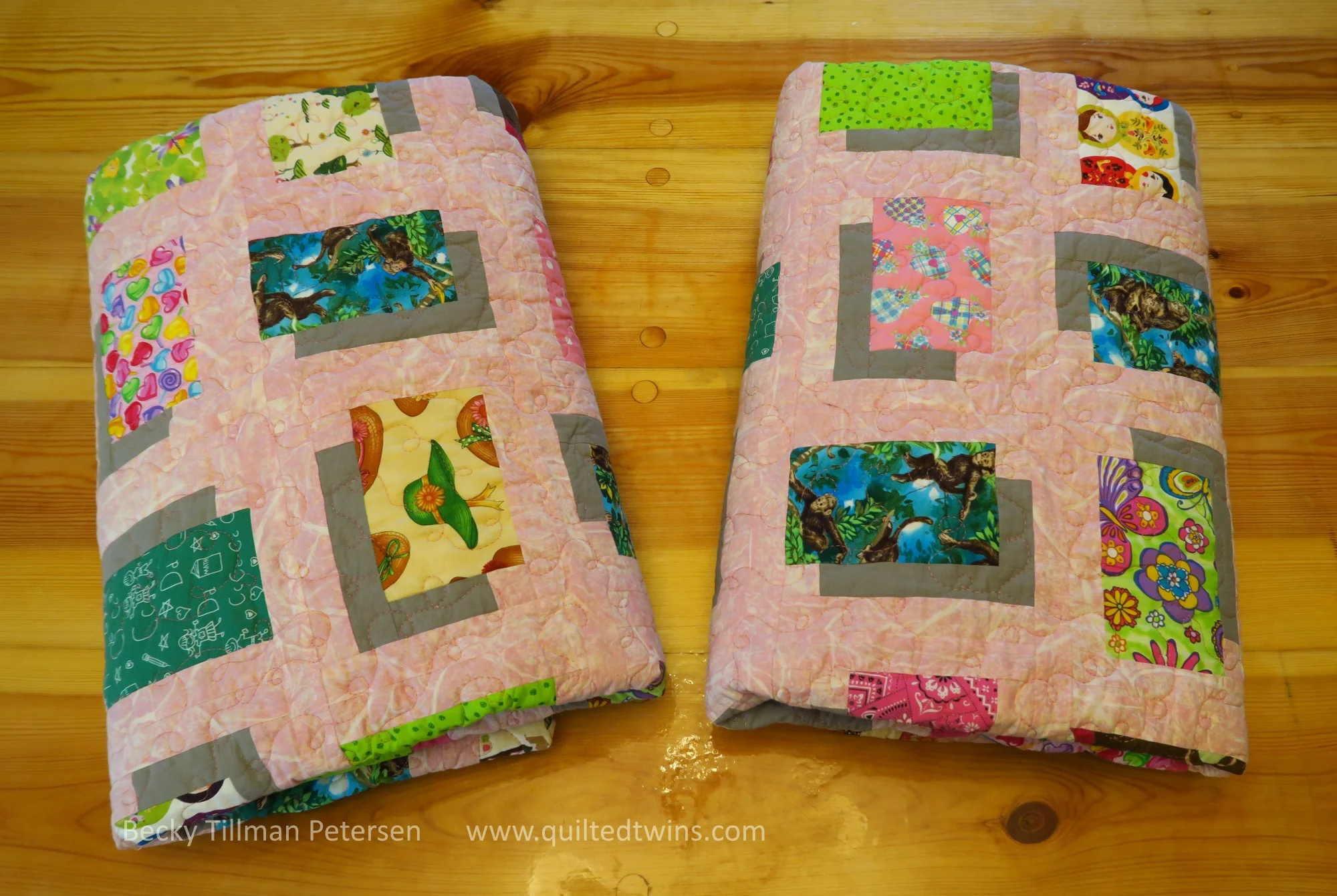 These are such "sweet" quilts. I really like them and I hope my granddaughters do as well.