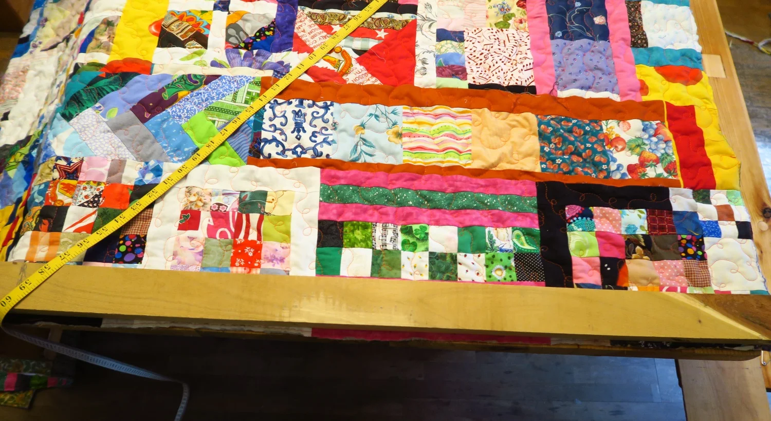 Your straight edge needs to join that spot where the 60” diagonal meets the 36” mark and the corner of the quilt.