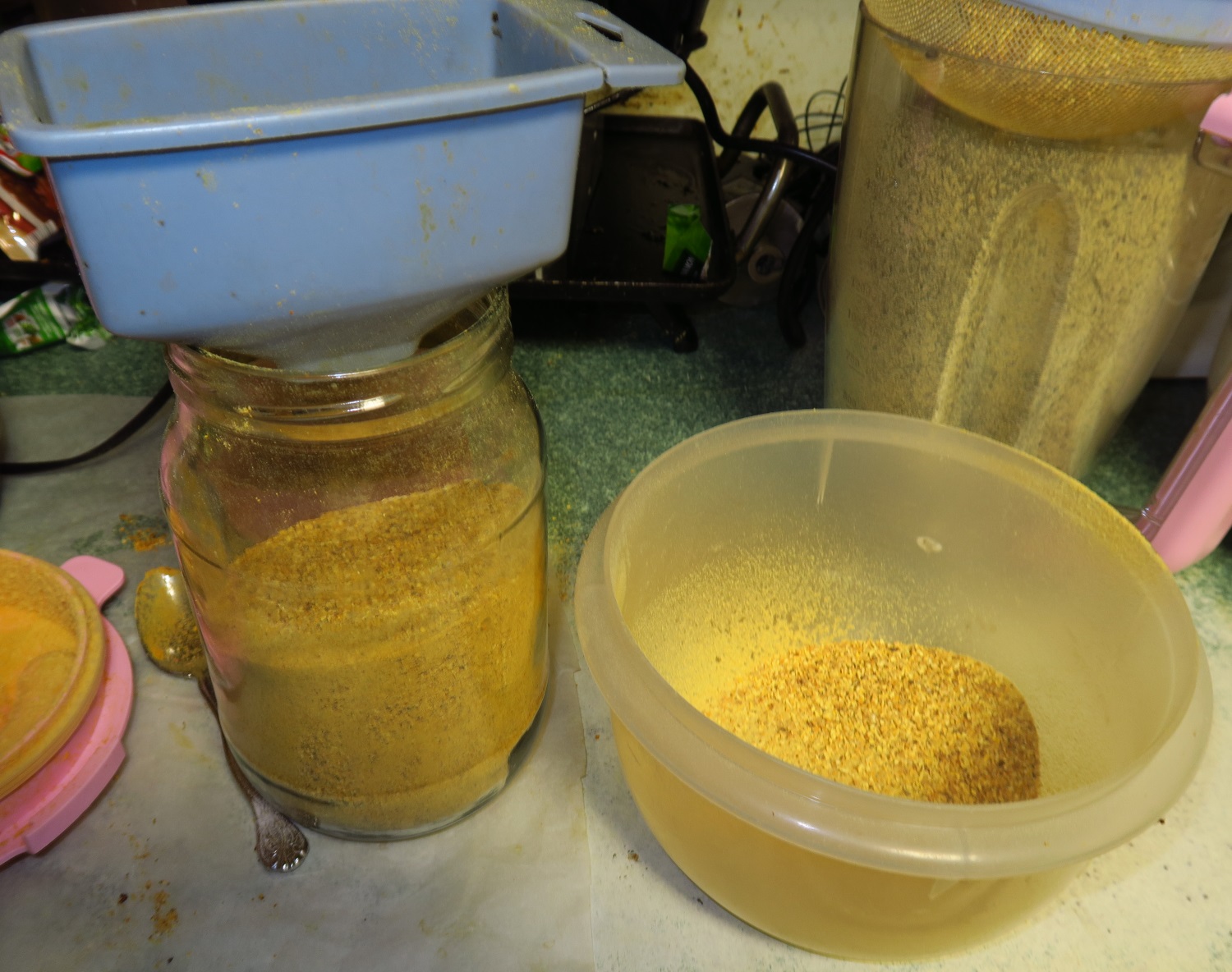 22. Pour your powder/flour tiny stuff into a dry, clean jar