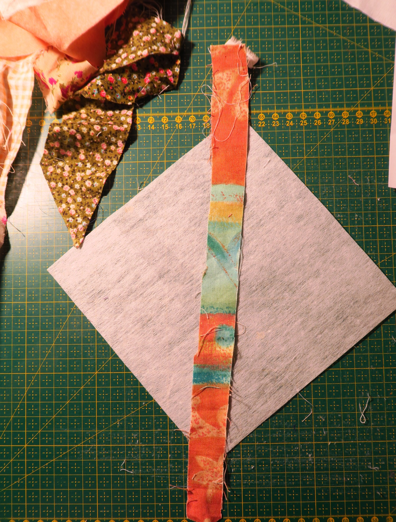 Lay your string diagonally across the block like this.