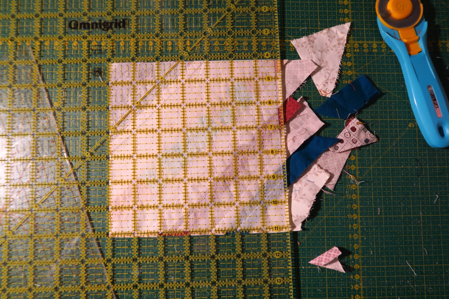 Trim again to make a square.