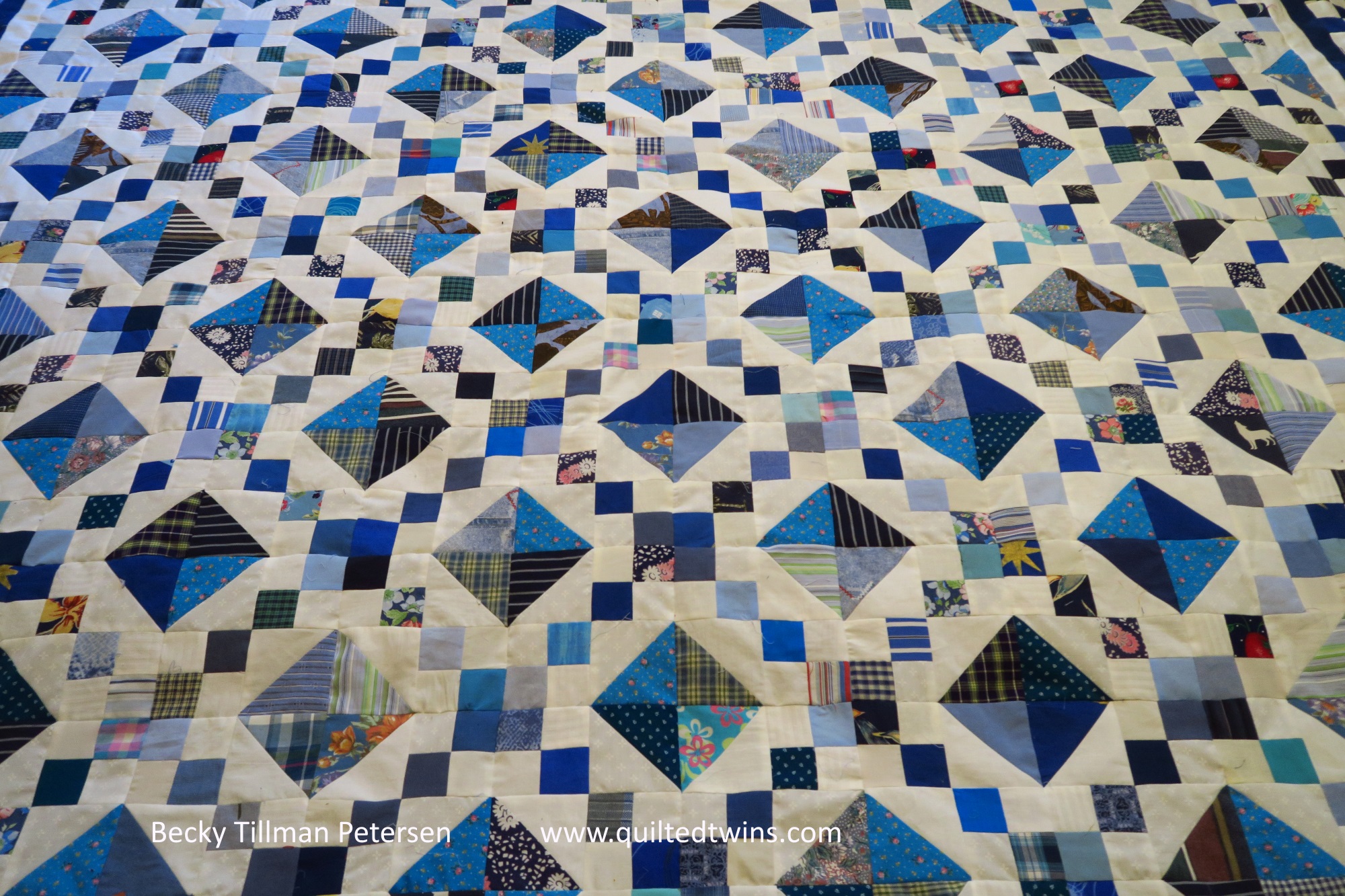 "Royal Jewels" upcycled blues top #41 finished!