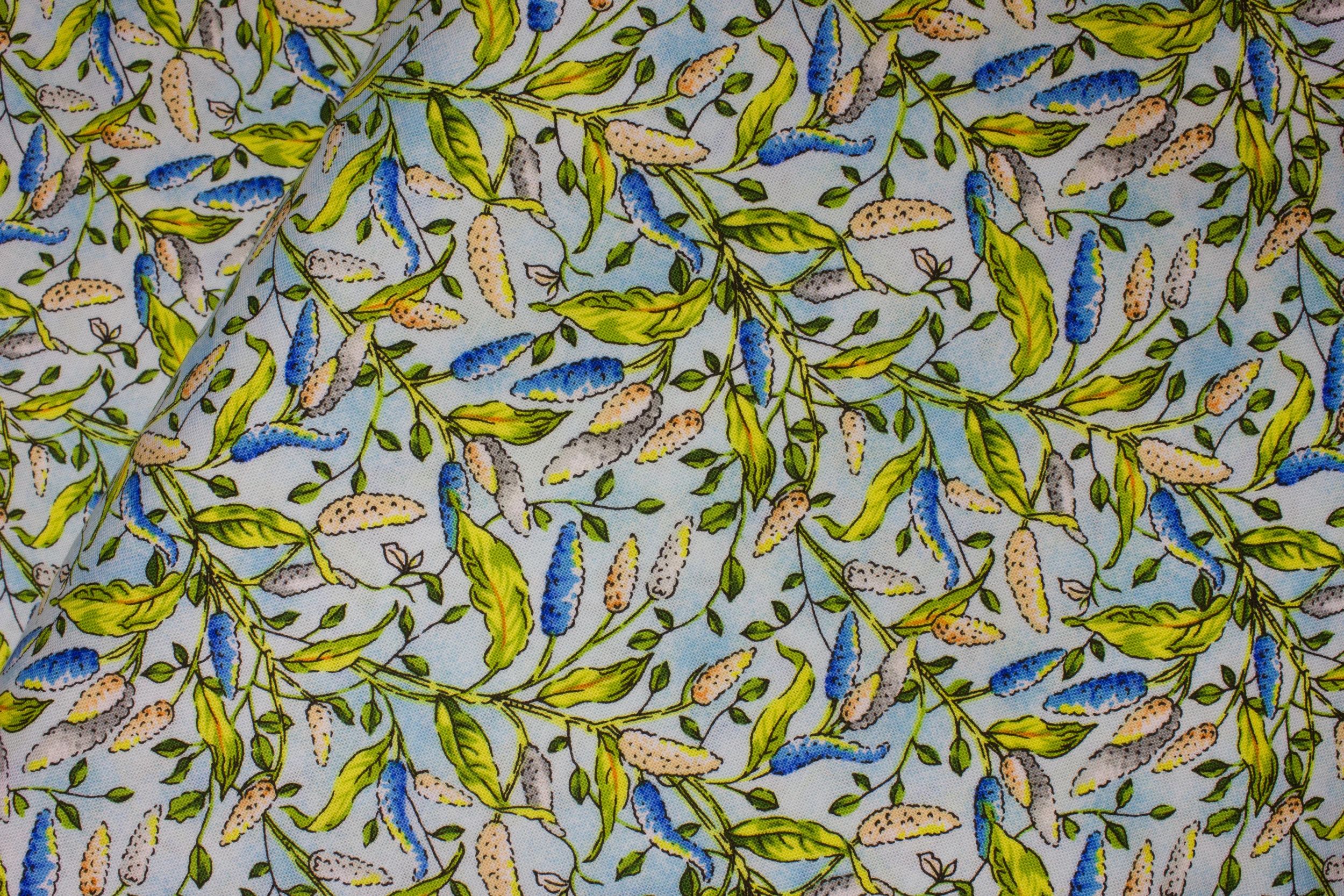 Fantasia - Stems and Branches on Light Blue - Paintbrush Studio