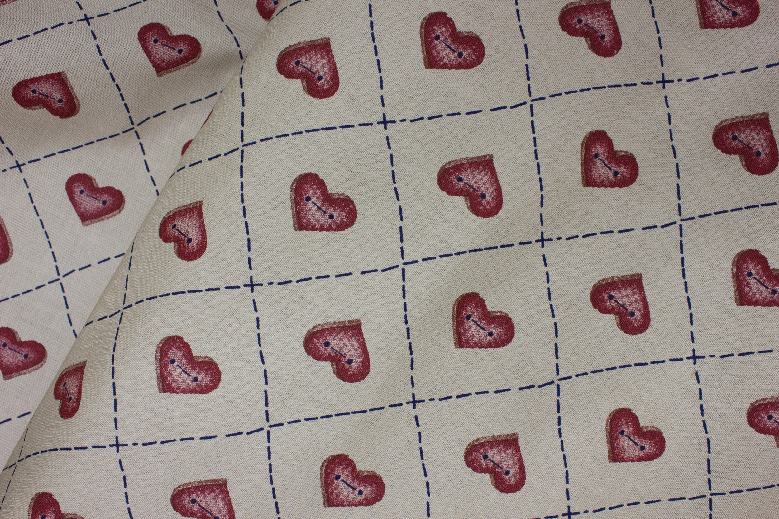 Heart Buttons in Stitched Squares: Past and Present for Daisy Kingdom