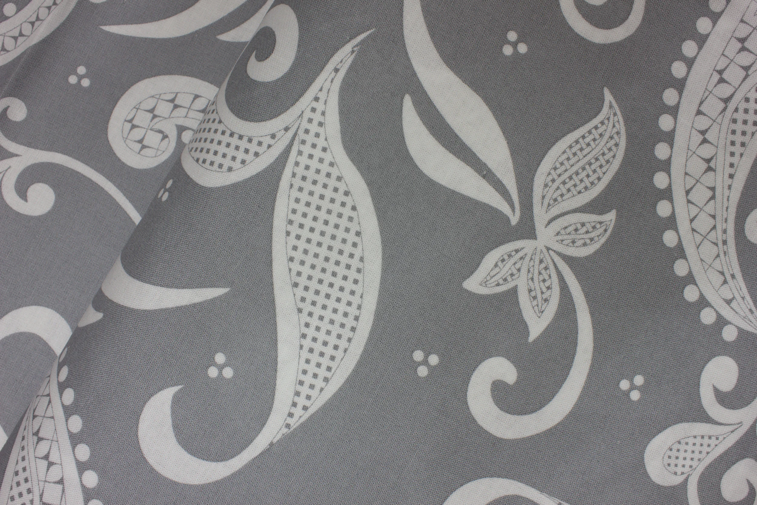Gray with White Large Paisley Leaf Design: Simply Eclectic for Hoffman