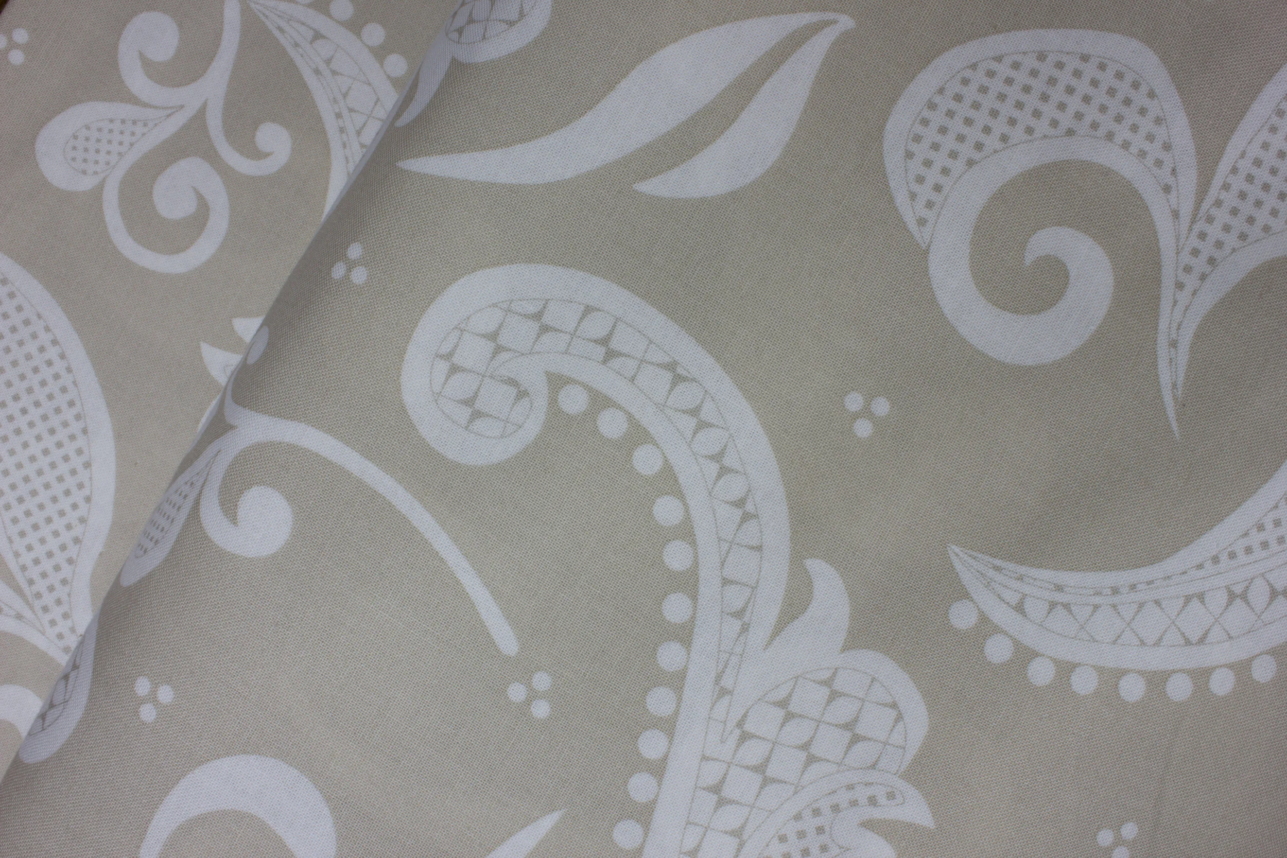 Cream with White Large Paisley Leaves: Simply Eclectic for Hoffman