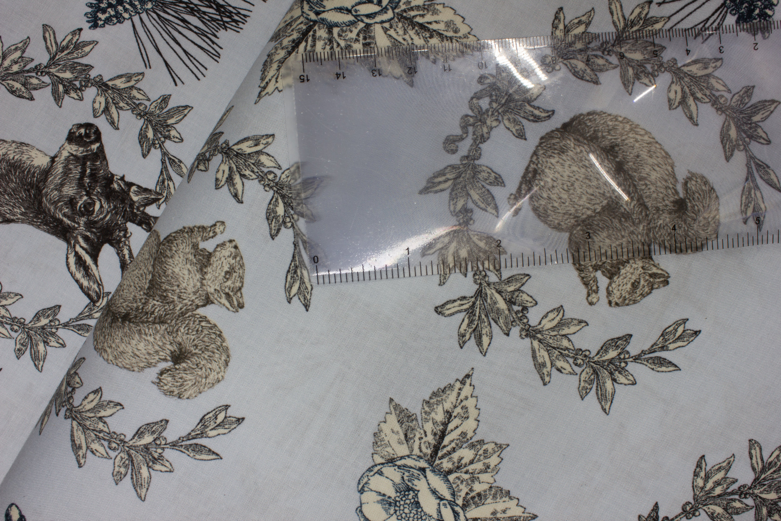 Blue/Gray with Squirrels, Rabbits, and Deer: Rustic Refined for Hoffman