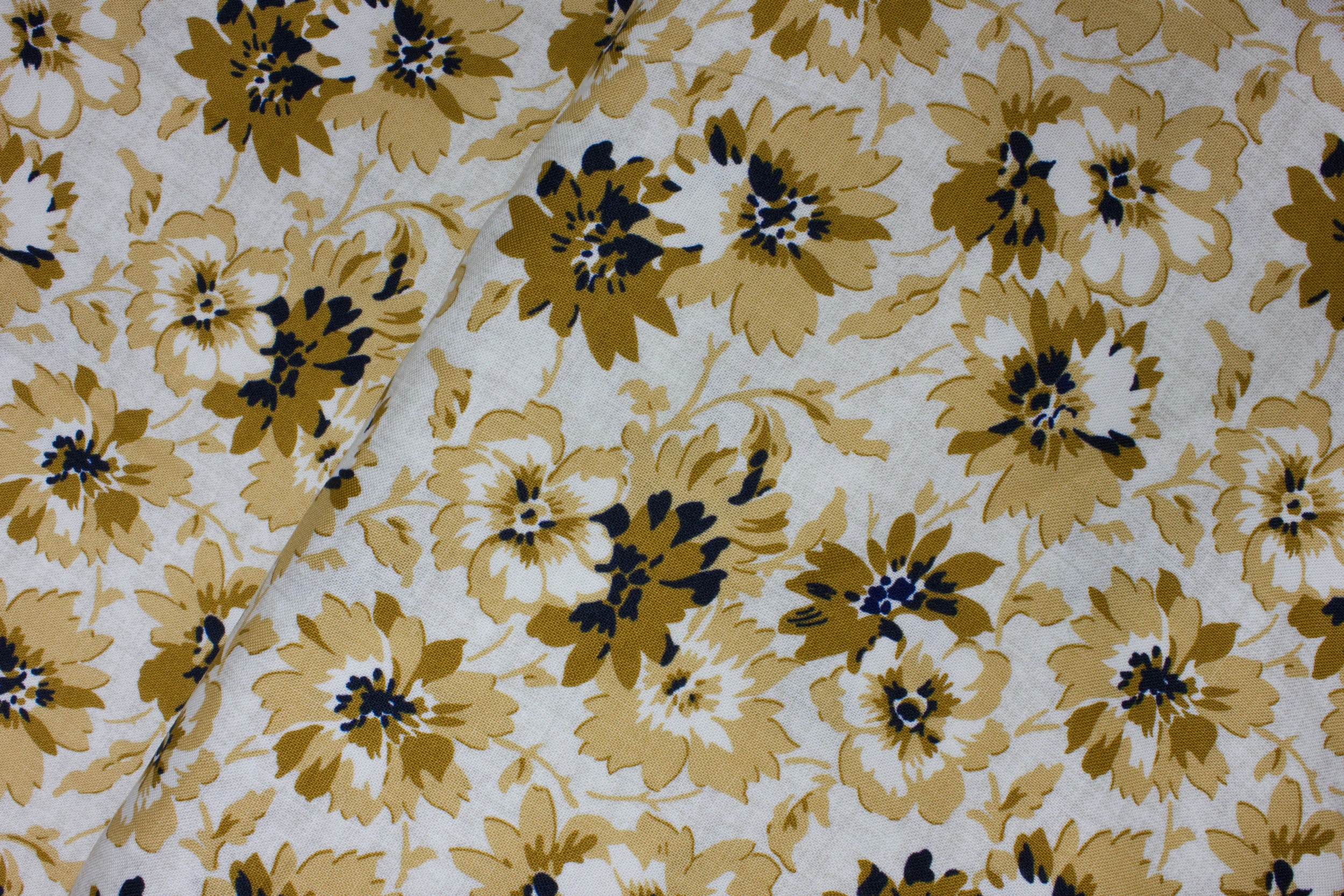 Faded Memories - Brown Flowers on Cream - by Penny Rose Fabrics