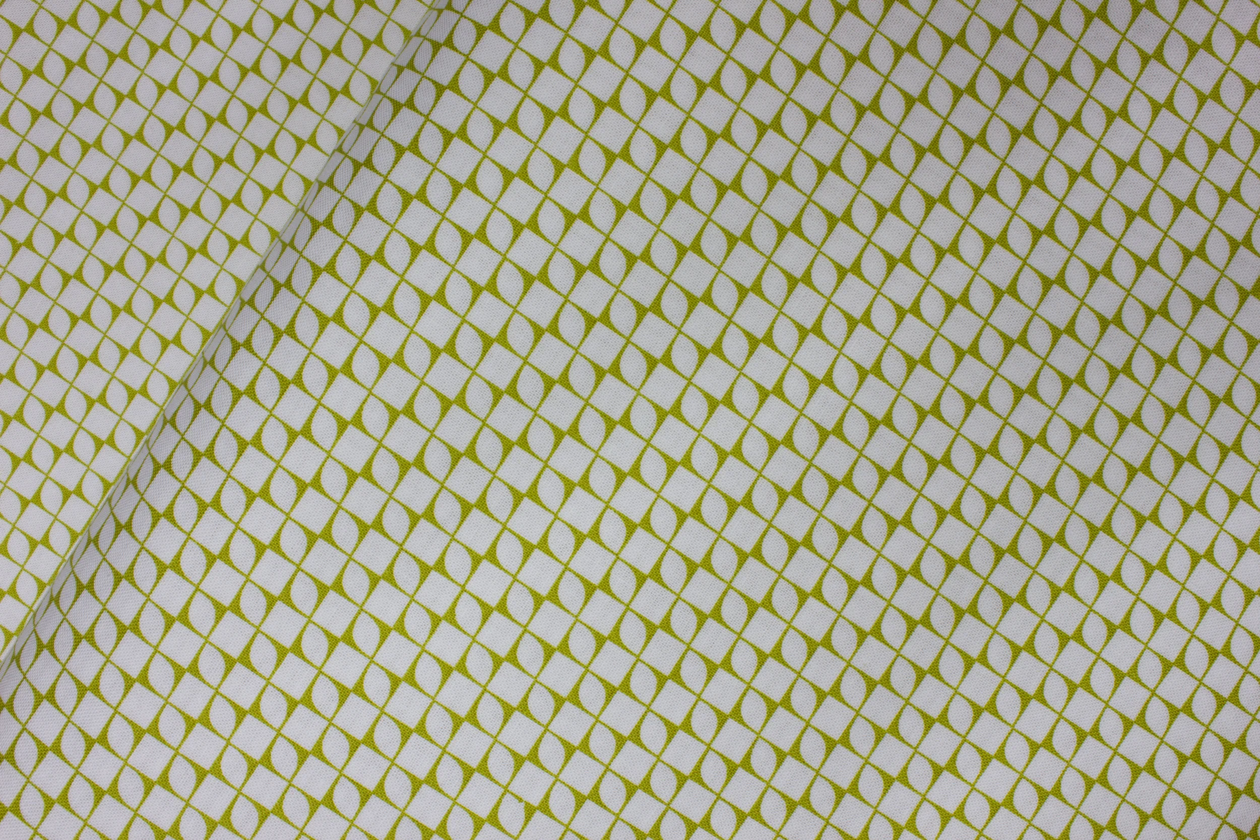 White with Chartreuse Green Design: Simply Eclectic for Hoffman Fabrics