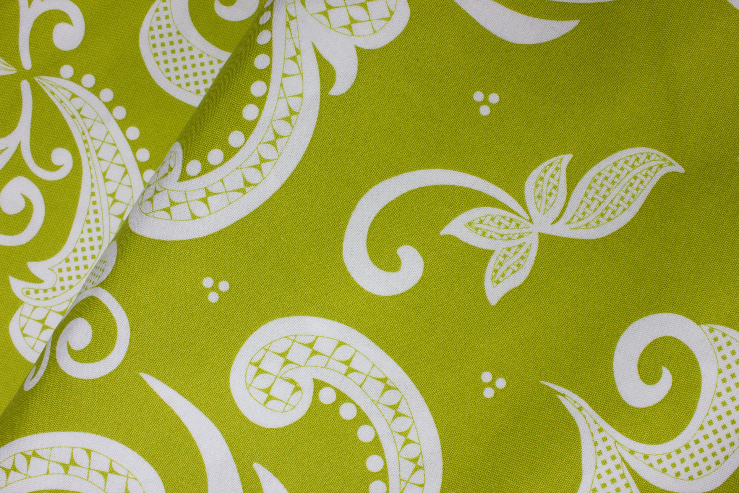 Large White Flower on Chartreuse - Simply Eclectic - for Hoffman Fabrics