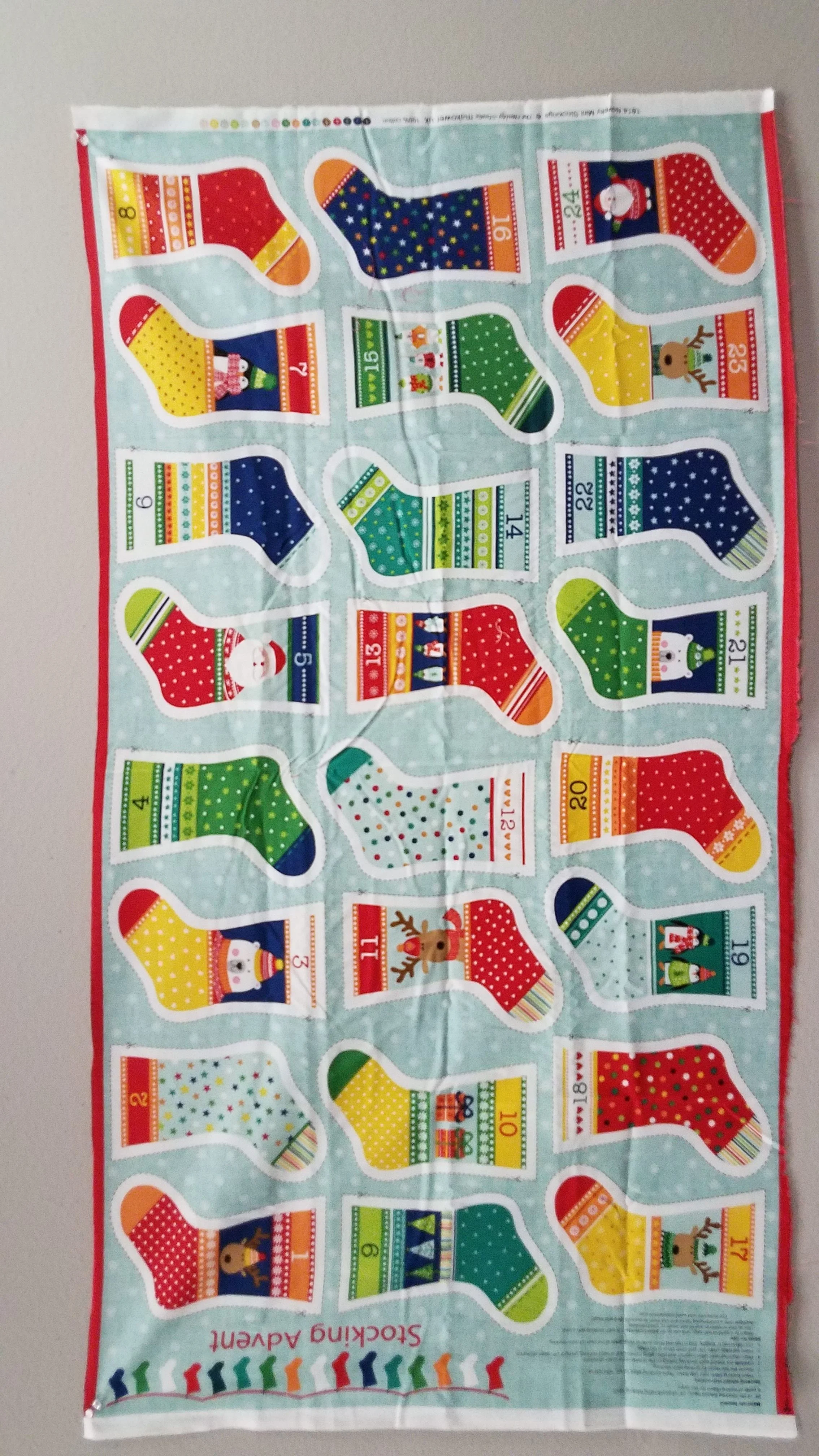 Stocking Advent - Mini Stocking Calendar - Panel by the Henley Studio for Makower UK