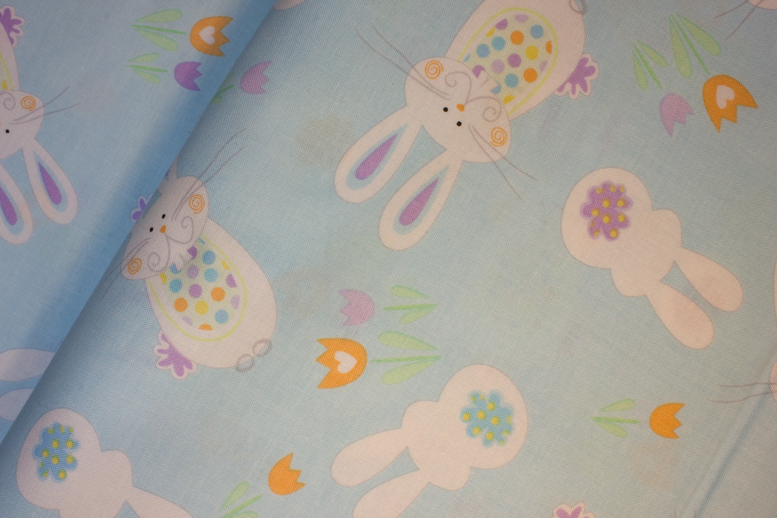 Bunny Heads in Spring Colors - Spring Parade by Greta Lynn for Benartex