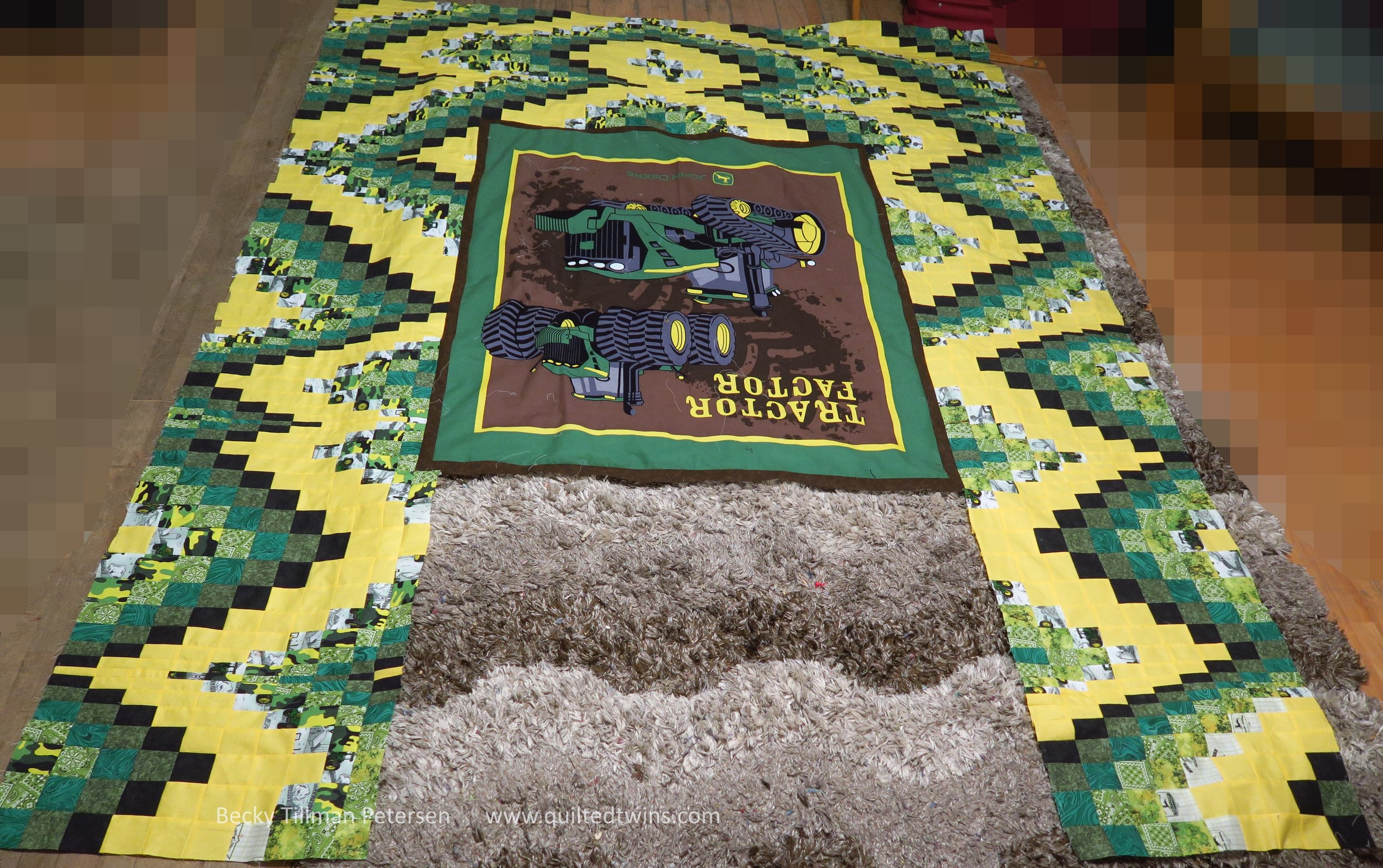Then I turned it around so I could sit on my couch and look at it while I worked on it. Now I've worked it so that all I have is some in the middle along the top. I had to make it look connected!