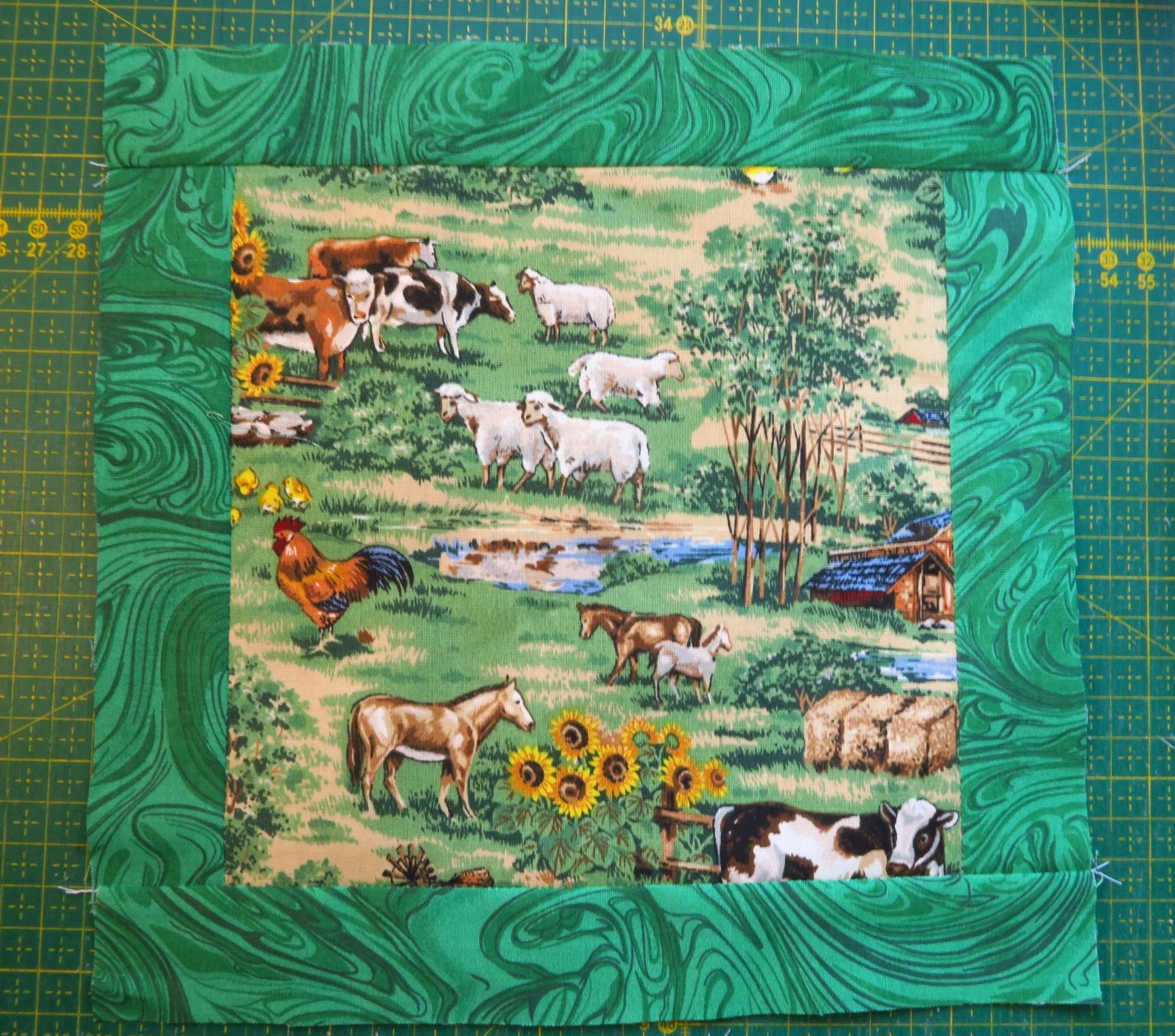 This fabric I had in my own collection here in Poland. It was the perfect addition to the country supplies/farm goods I found in Florida.