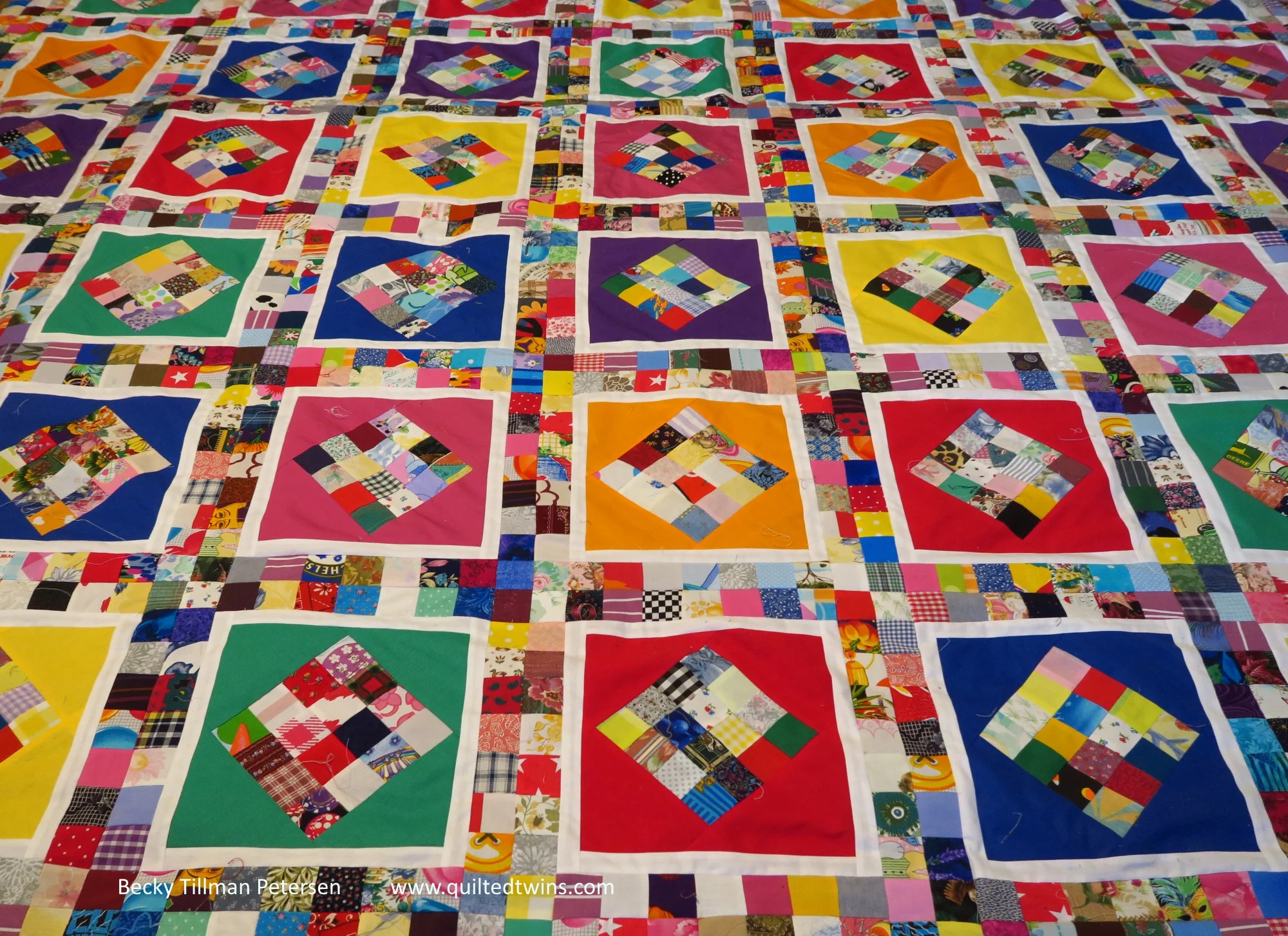 "Square Play"  - 2" strips quilt top number 65 finished