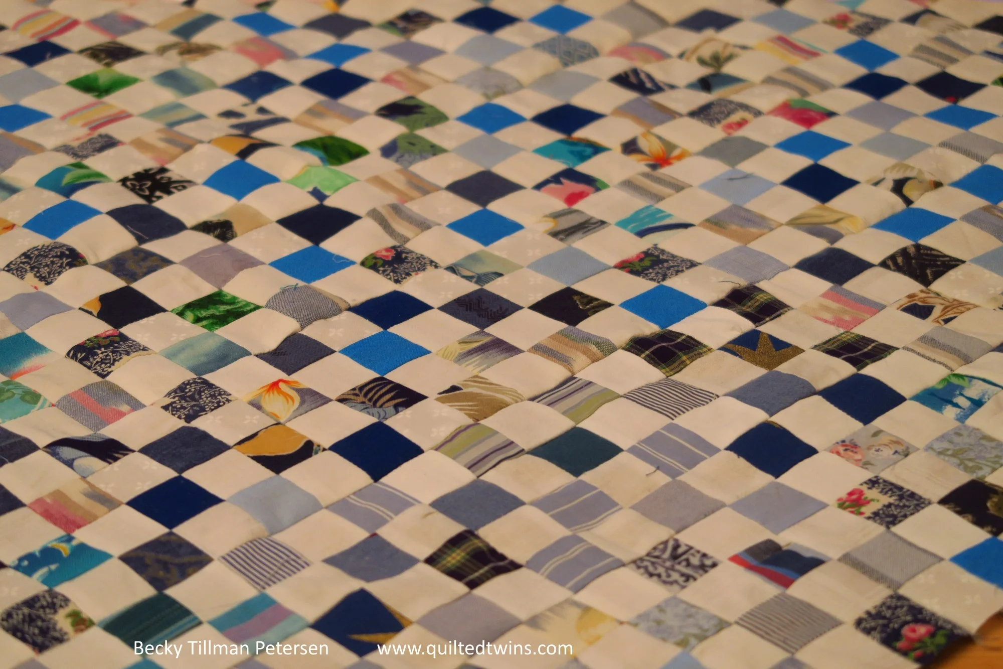 Checkered! progress report - upcycled blues #42 in progress