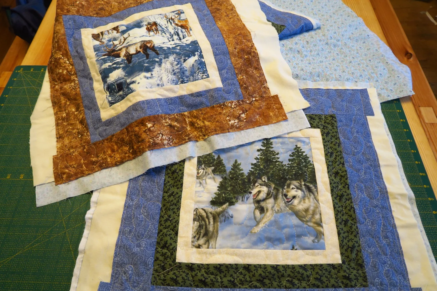 After quilting, but before trimming