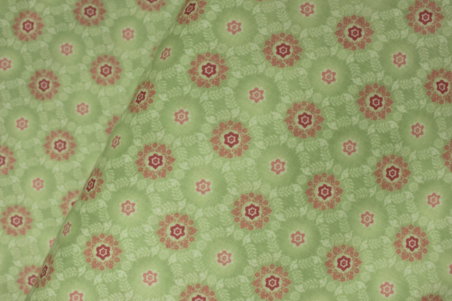 Pink Rings of Color on Green - Coventry - by Studio RK for Robert Kaufman Fabrics