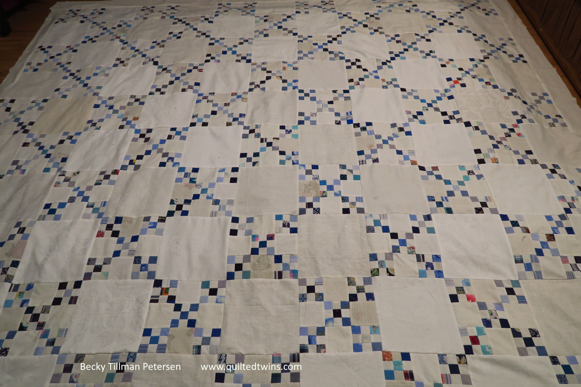 "Simply Double Nines" - upcycled blues top #50 finished