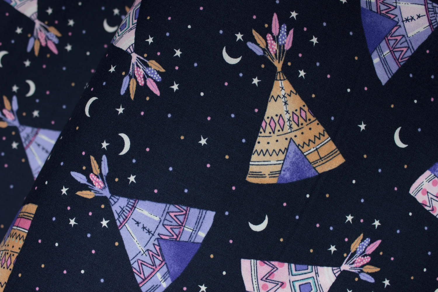 TeePees or Wigwams Under the Night Sky - for Timeless Treasures