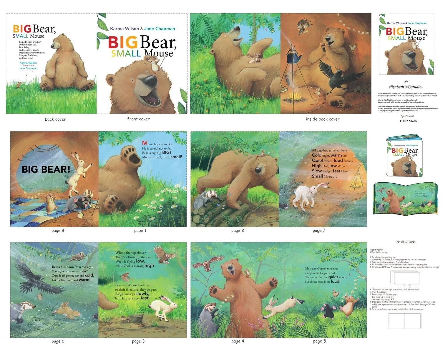 Big Bear, Small Mouse Child Soft Book Panel