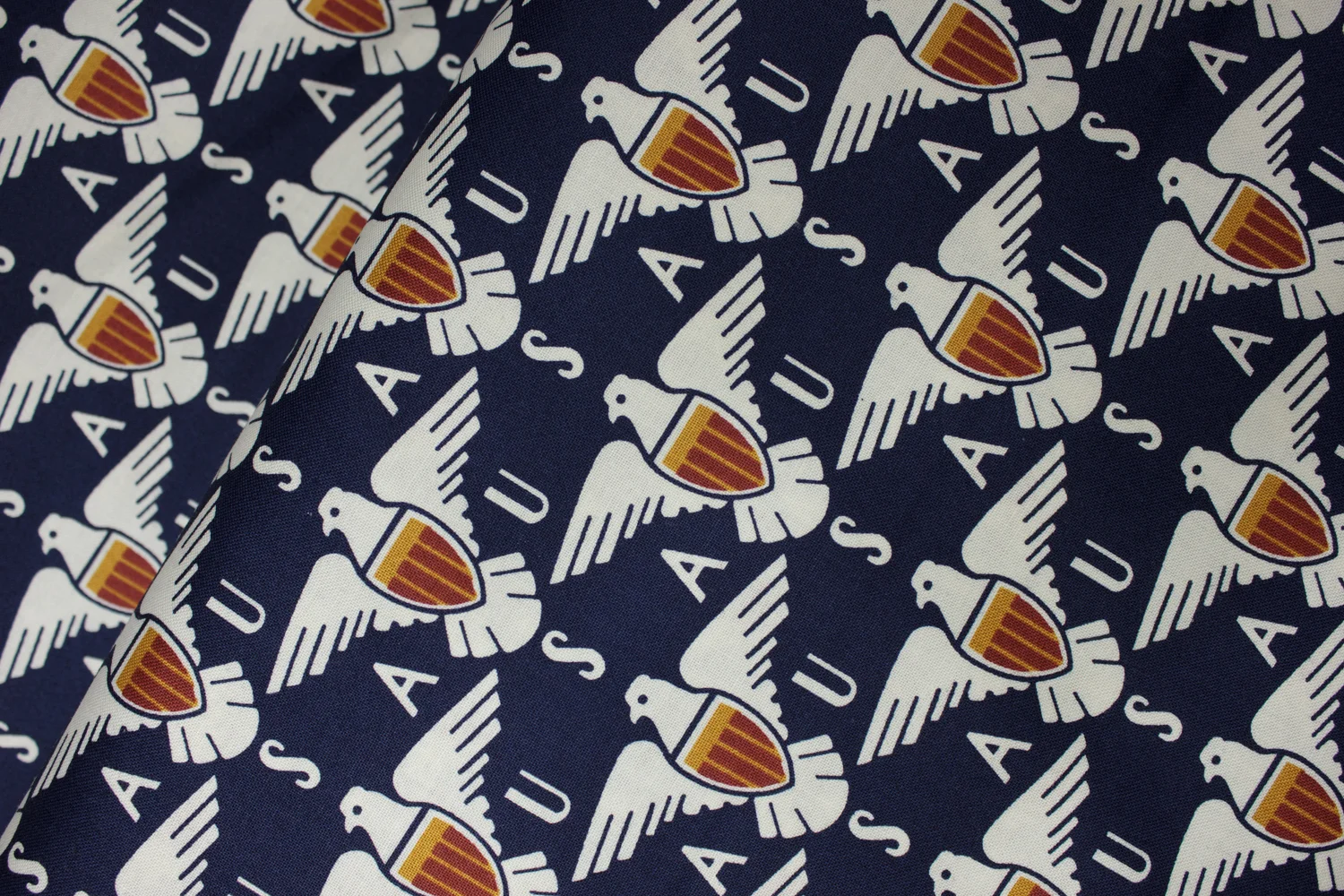 Navy Blue with Off White USA and Eagles with Gold and Red Shields: Salute by Kathy Hall for Andover