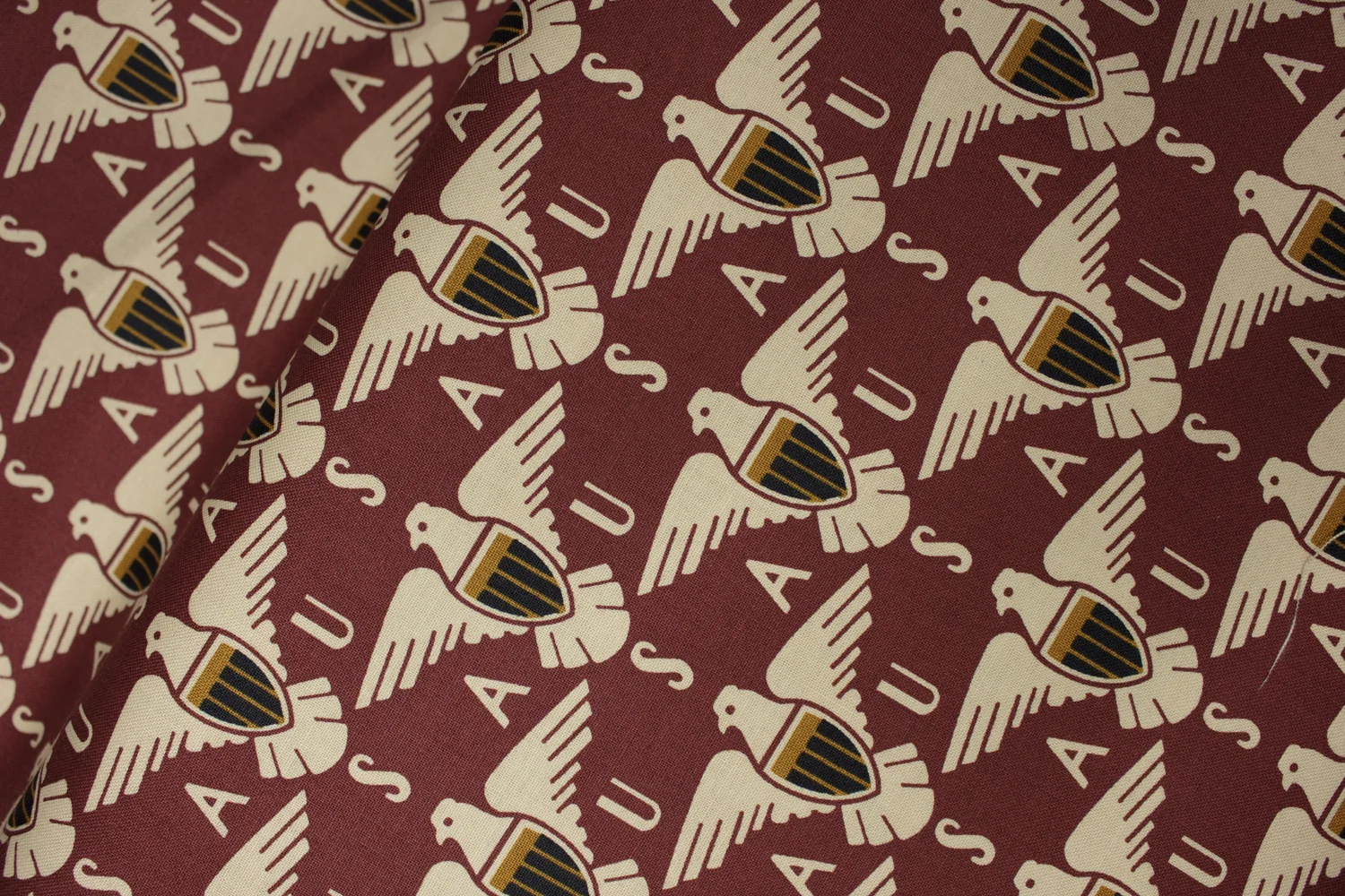 Deep Red with Tan USA and Eagles with Gold and Black Shields: Salute bye Kathy Hall for Andover